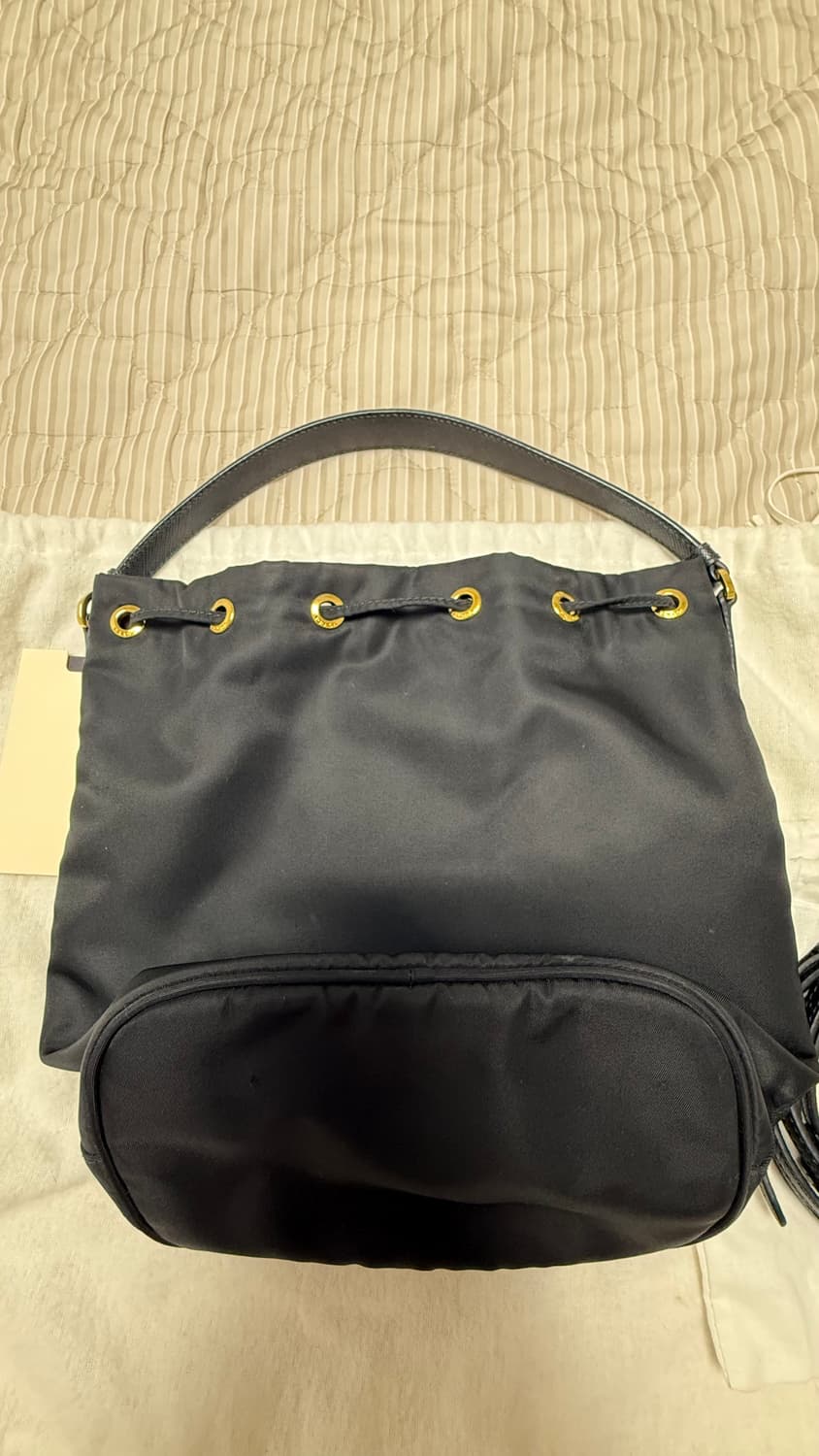 프라다 듀엣 리나일론 숄더백 블랙 상품이미지7