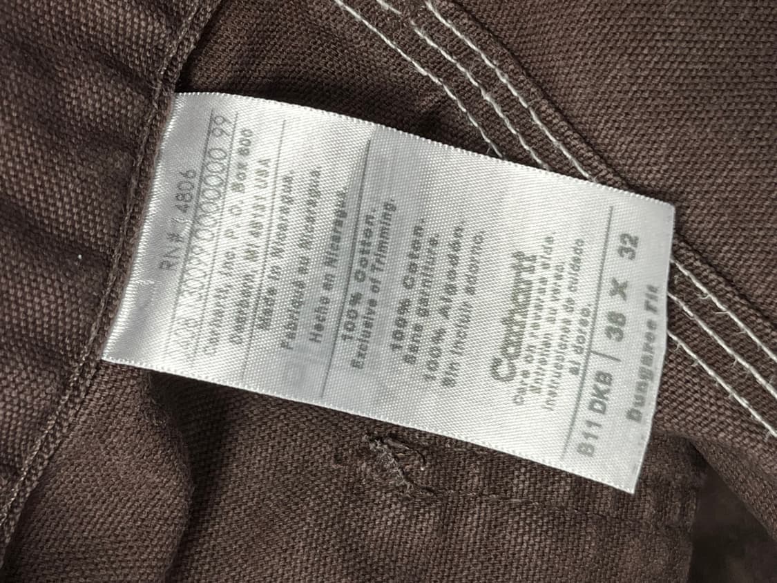 Carhartt B11 DKB 칼하트 빈티지 싱글니 팬츠 다크브라운 상품이미지7
