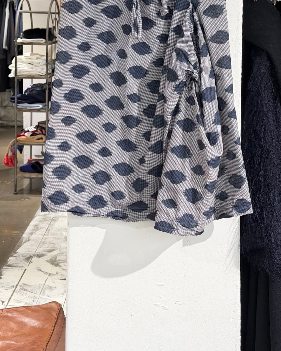 비비안웨스트우드 그레이 네이비 패턴 코튼 셔링 리본 스커트 상품이미지3