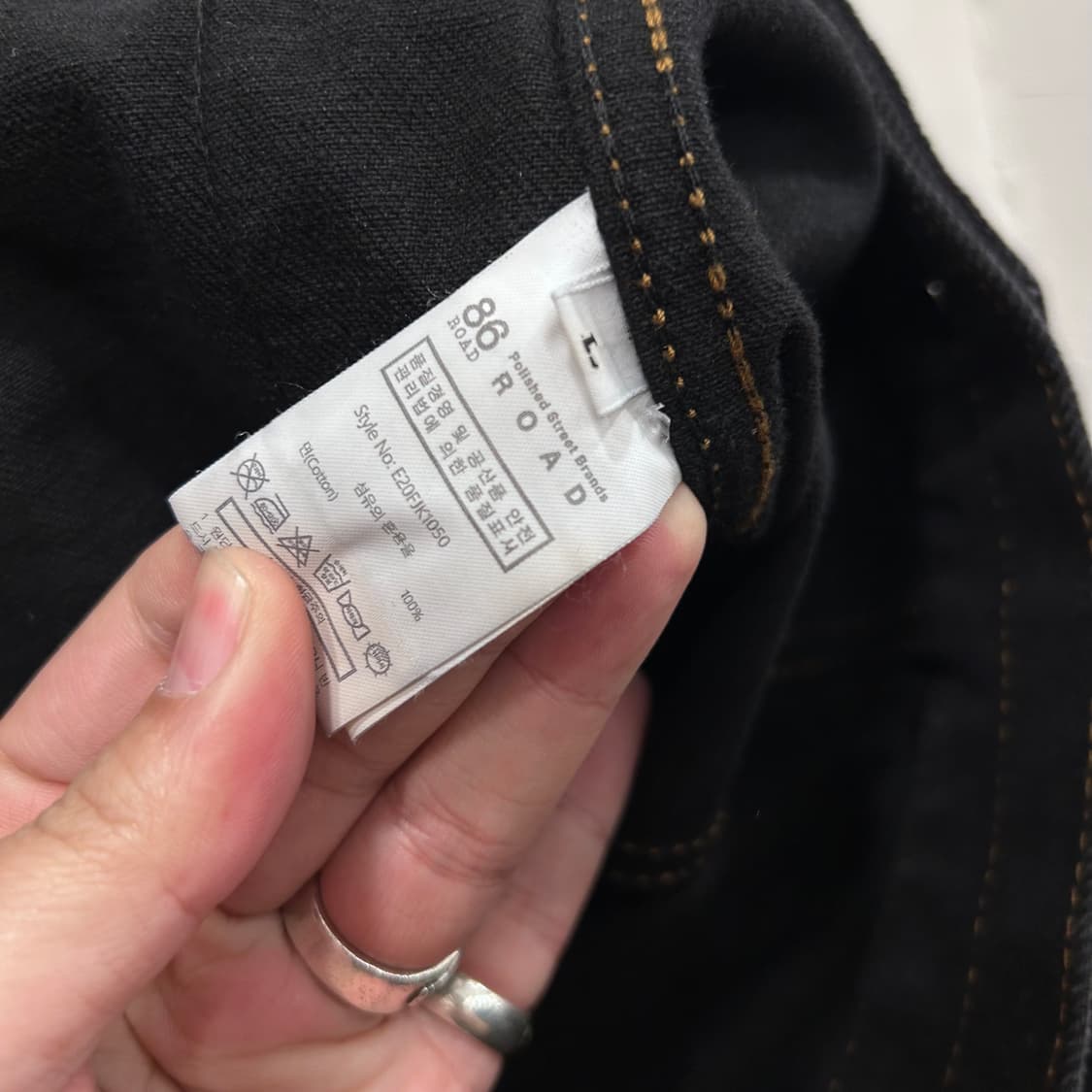 86로드 데님 스티치 샐비지 흑청 트러커자켓 상품이미지4