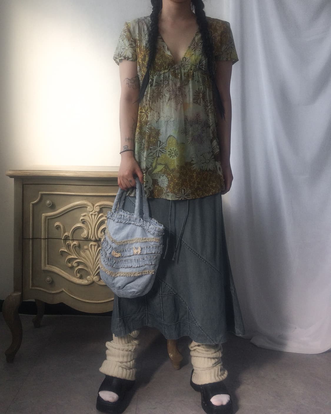 Cotton long skirt 상품이미지7