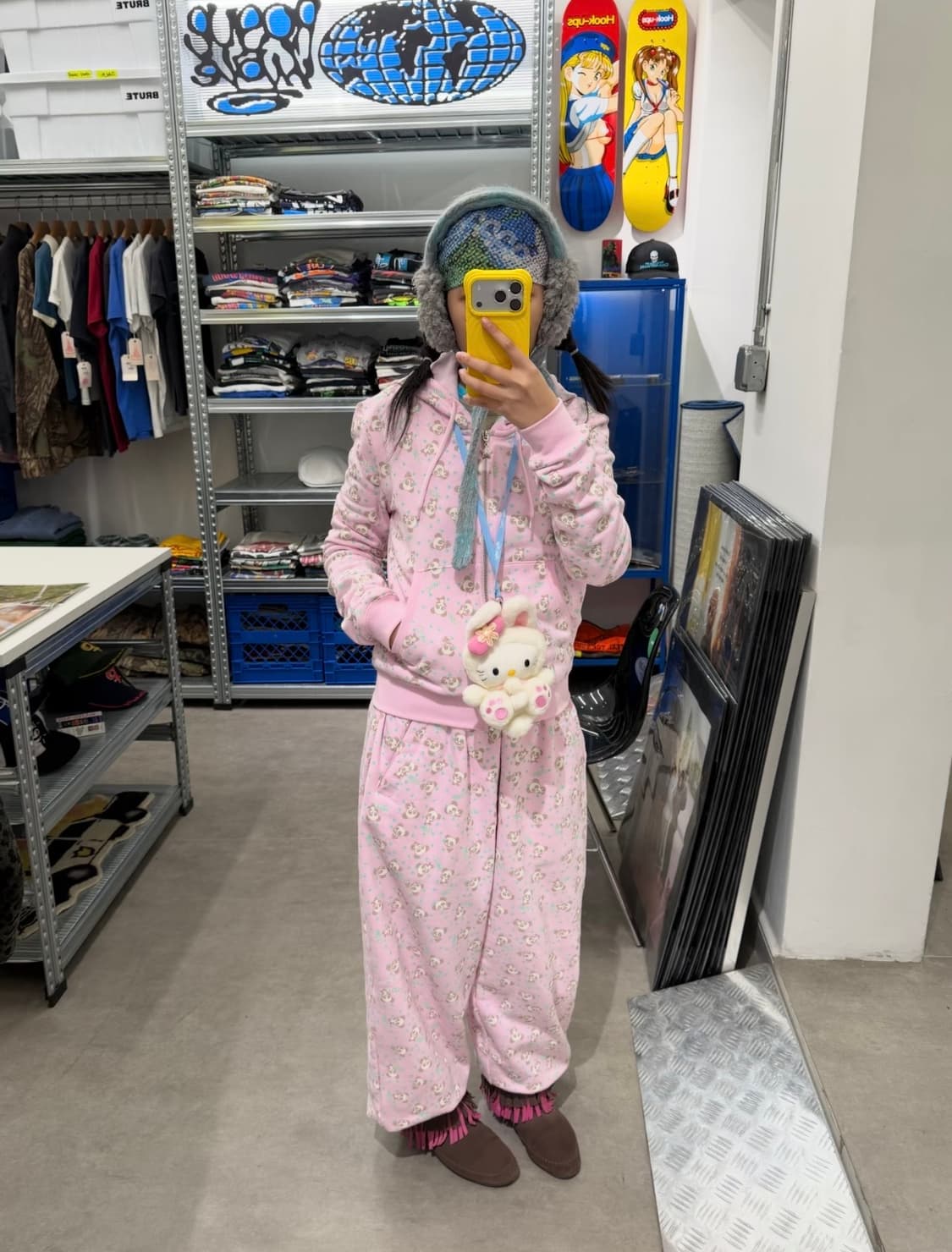 핑크 후드 집업 상품이미지4