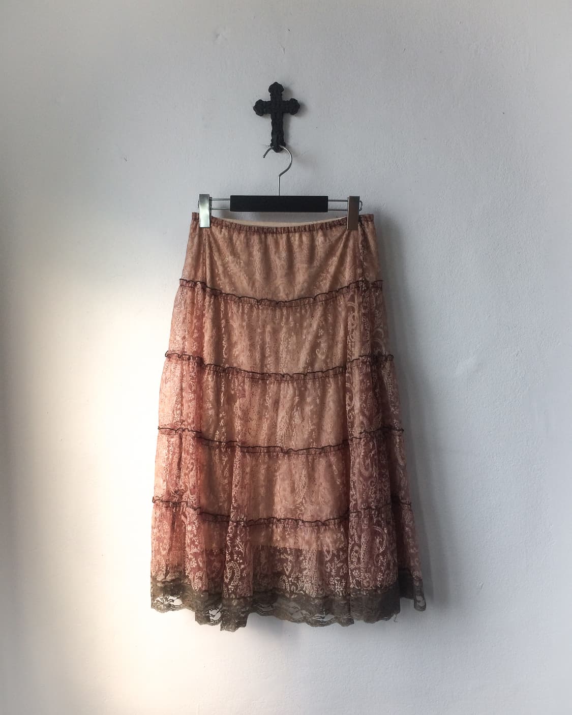 Ornament pattern layer long skirt 상품이미지1
