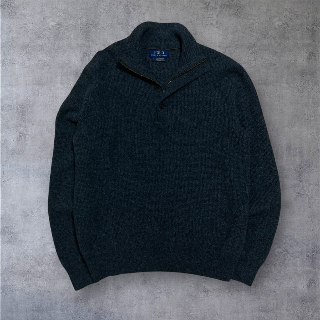 폴로 랄프로렌 차콜 미니멀 하프 집업 니트 상품이미지1