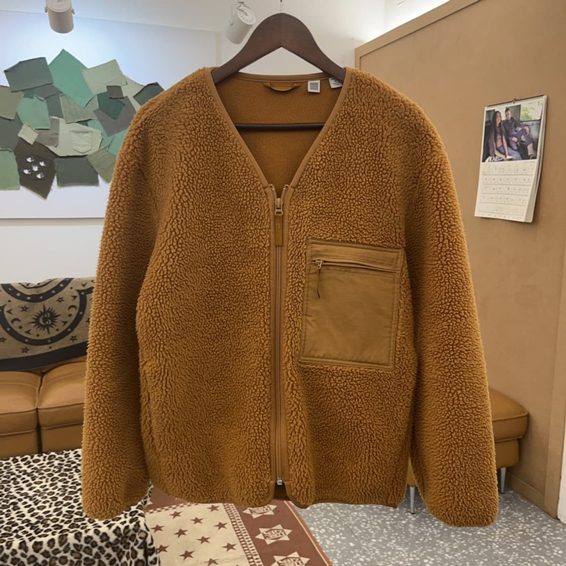 유니클로 U 빈티지 폭닥 뽀글이 후리스 집업 자켓 M C09618 상품이미지3