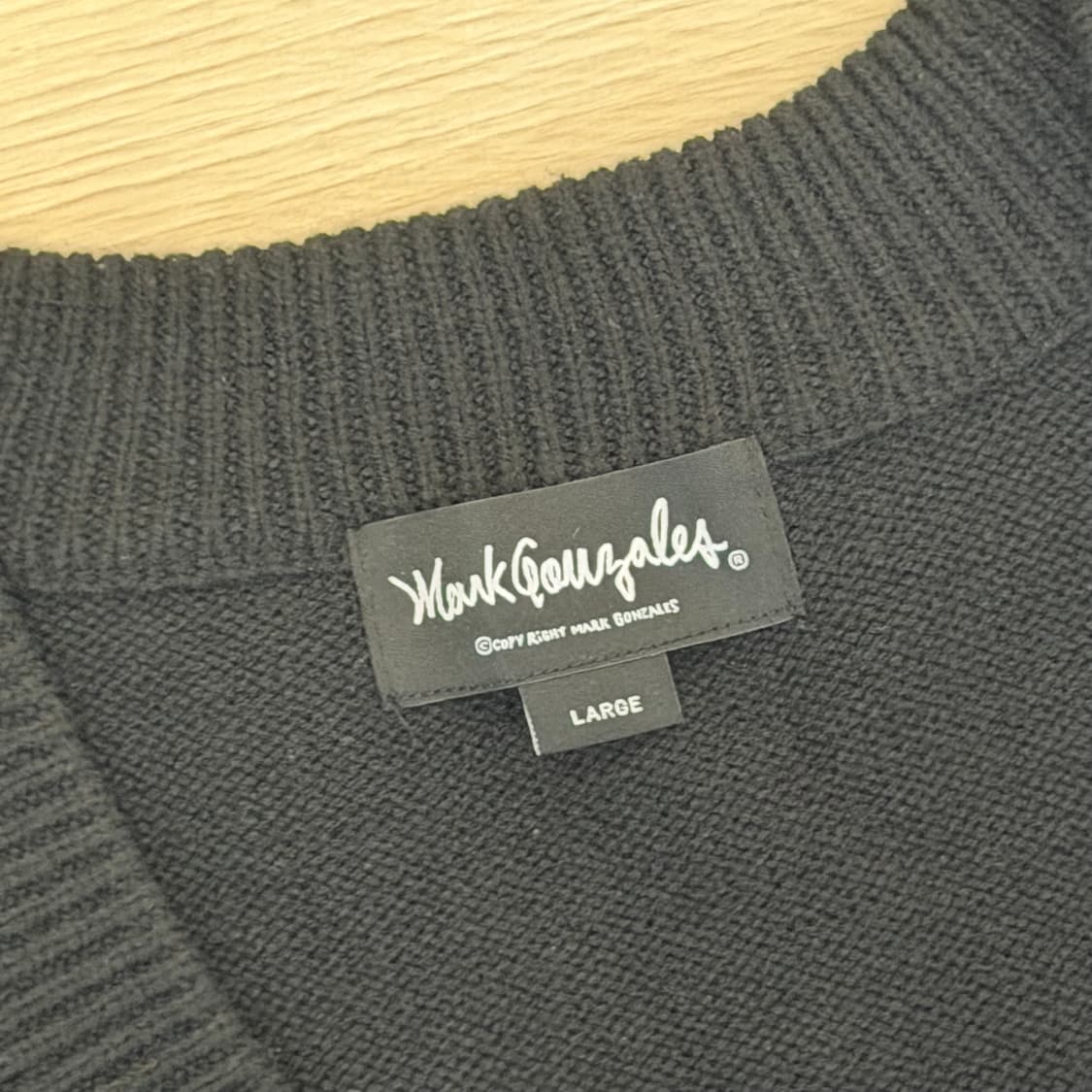 (L) 와릿이즌 엔젤 와펜 가디건 블랙 상품이미지2