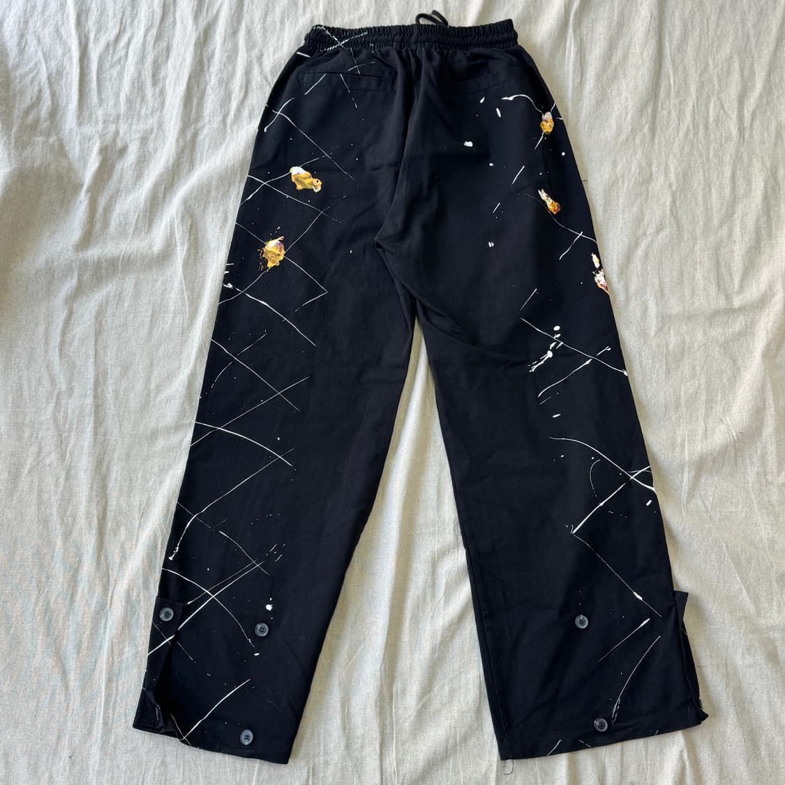 페인팅 코튼 밴딩 와이드팬츠 F 상품이미지5