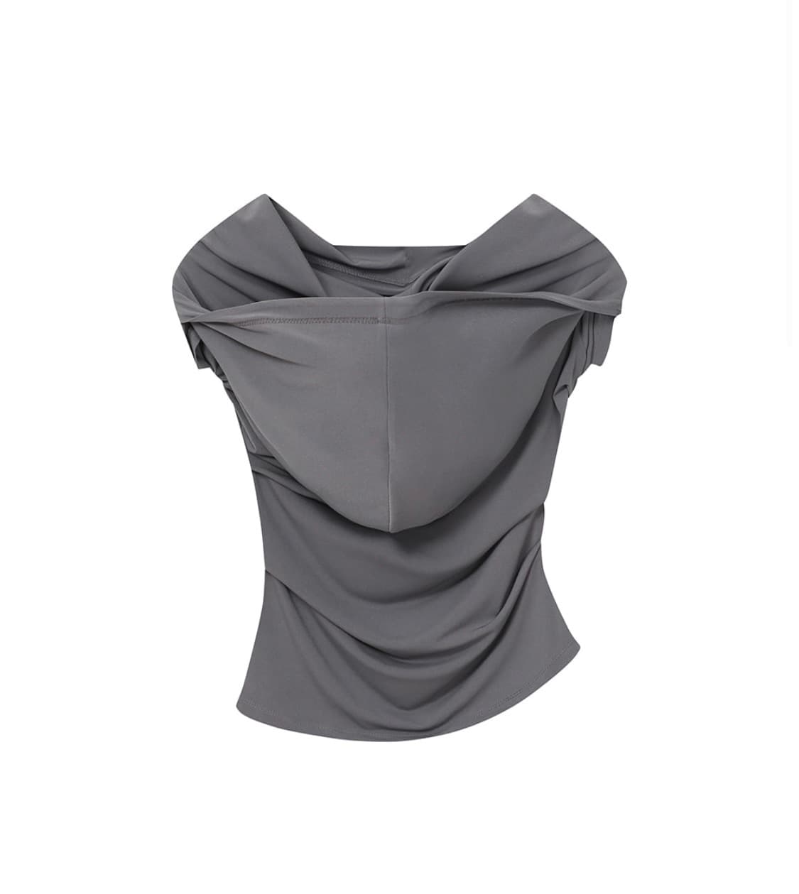 미세키서울 Draped mod hoodie top GREY 상품이미지2