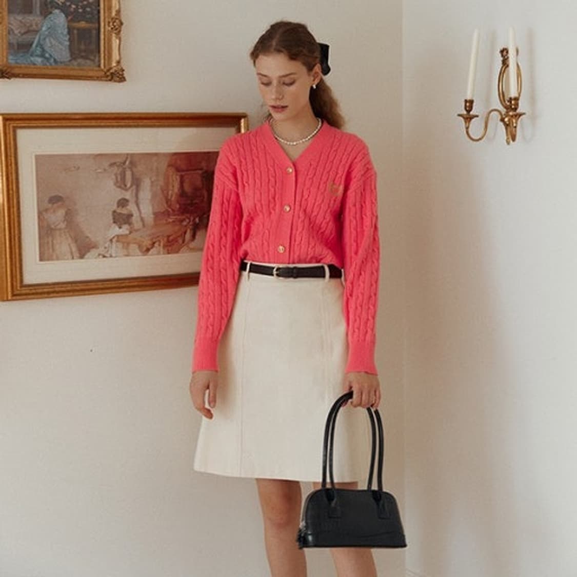 로라로라 케이블 가디건 (민니 착용) 상품이미지1