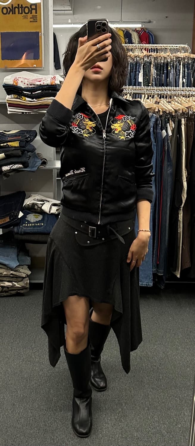 OS)크림소다 리버시블 스카잔 자켓 상품이미지1