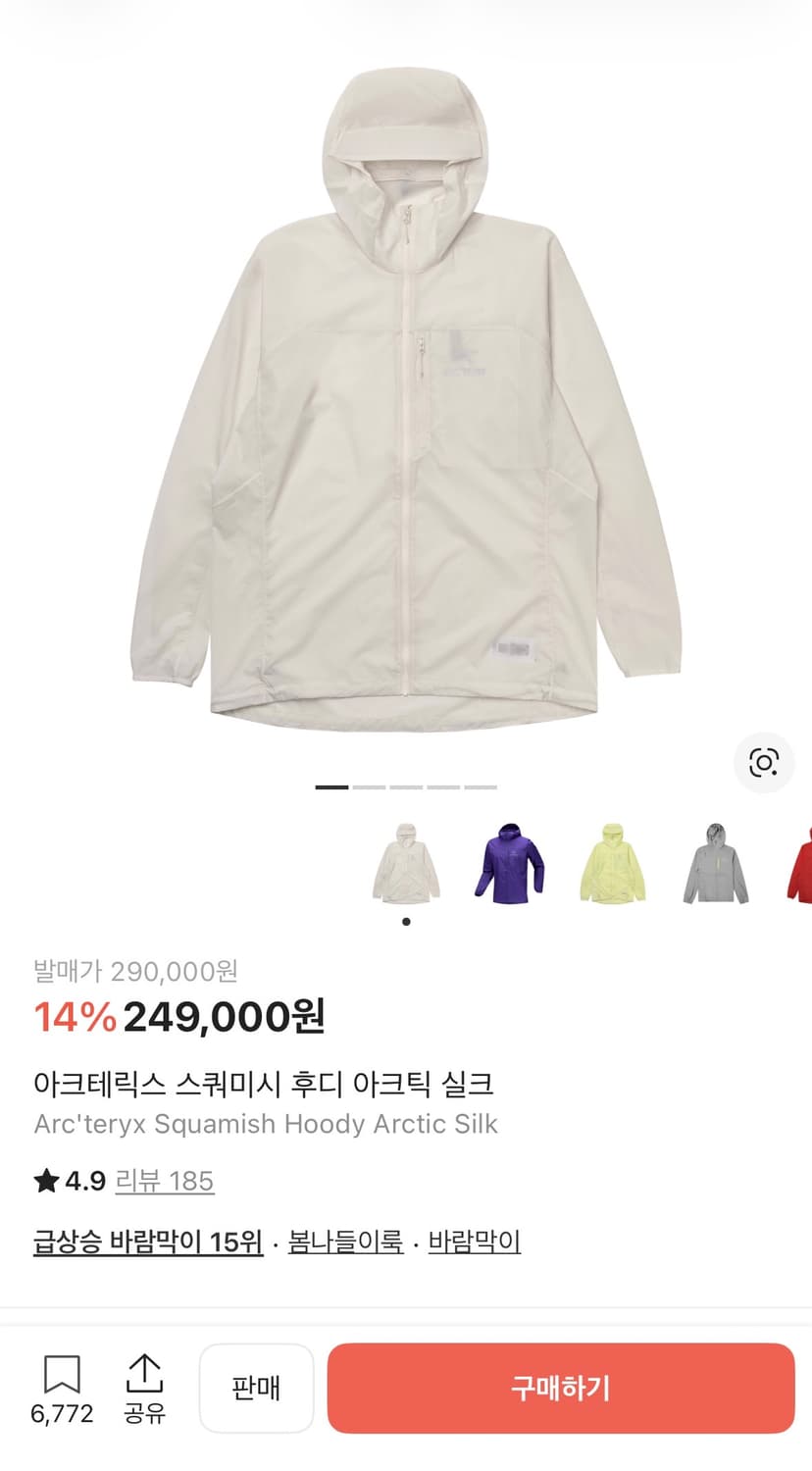 아크테릭스 스쿼미시 후디 아크틱 실크 상품이미지1