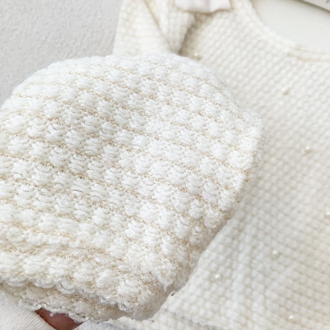 잉그니 크림아이보리 진주 리본 글리터nt 상품이미지3