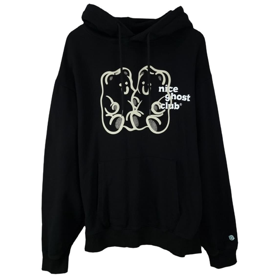 [나이스고스트클럽] 그래픽 프린팅 오버핏 후드티 블랙 M19331 상품이미지2