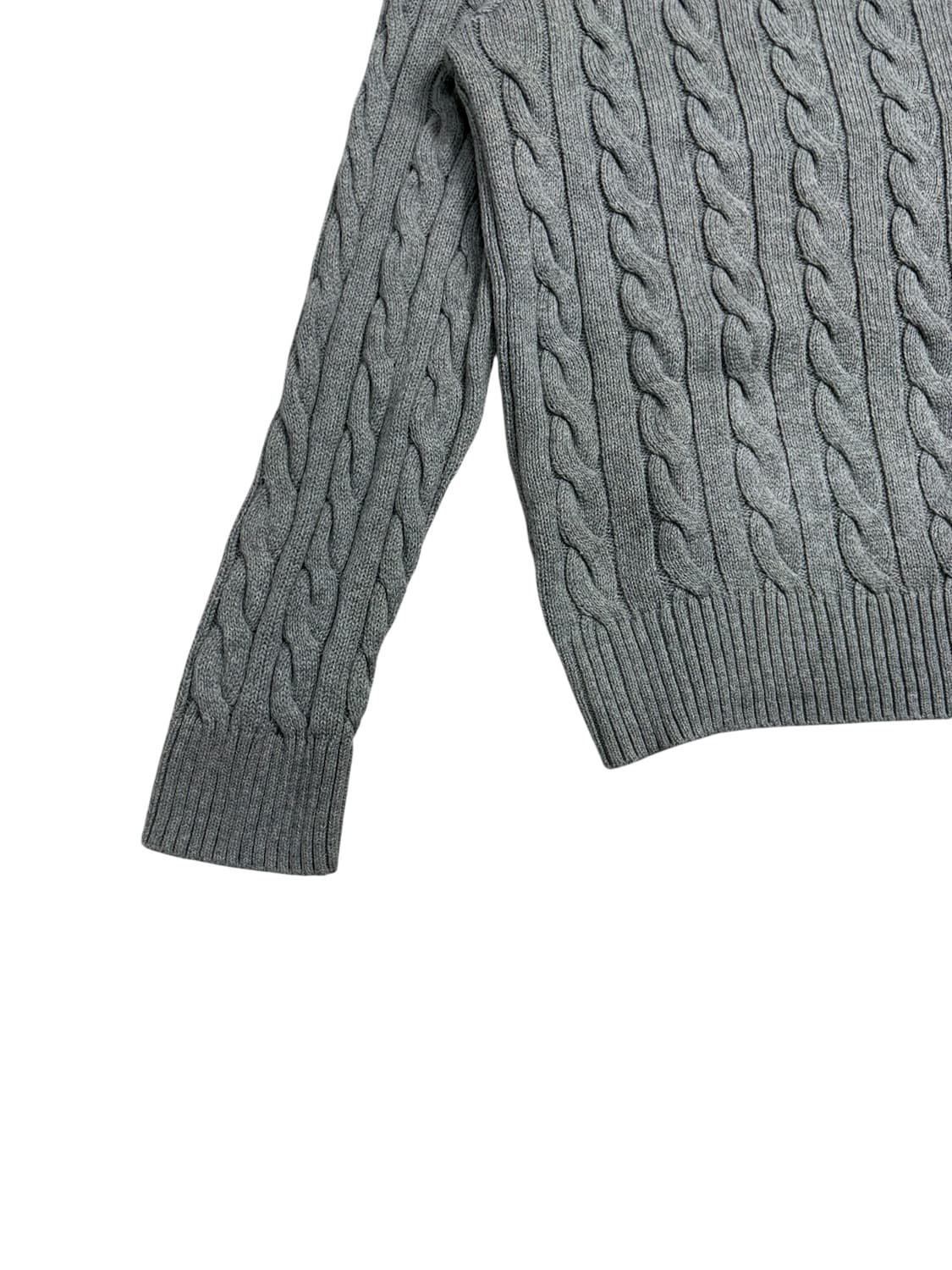 폴로 랄프로렌 케이블 니트 코튼 크루넥 스웨터 그레이 상품이미지3