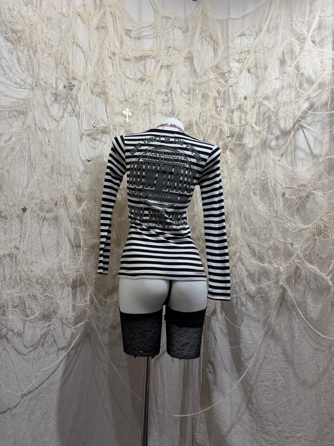 Y2K Kitsch Stripe Printing long sleeve 상품이미지4