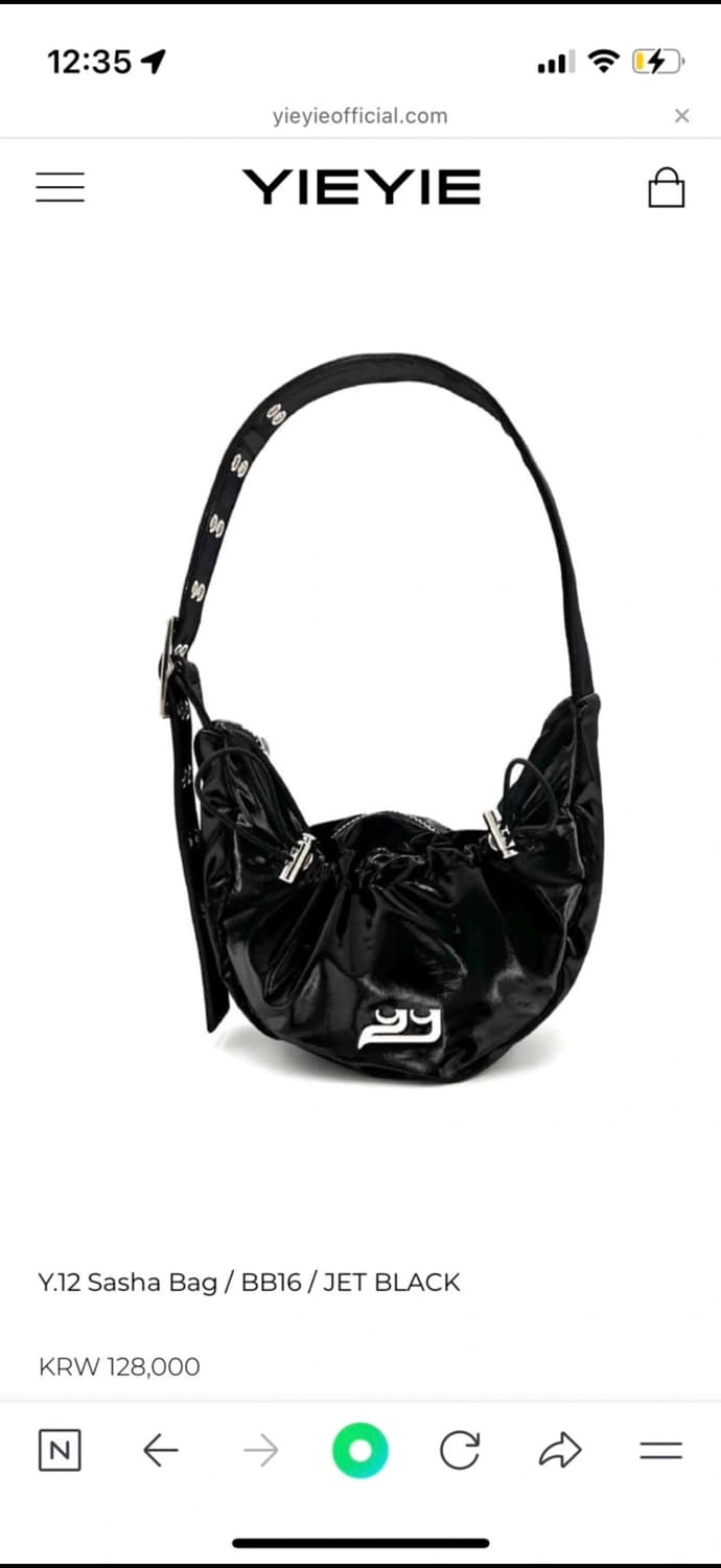 YIEYIE Y.12 Sasha Bag JET BLACK 이에이에 숄더백 상품이미지1