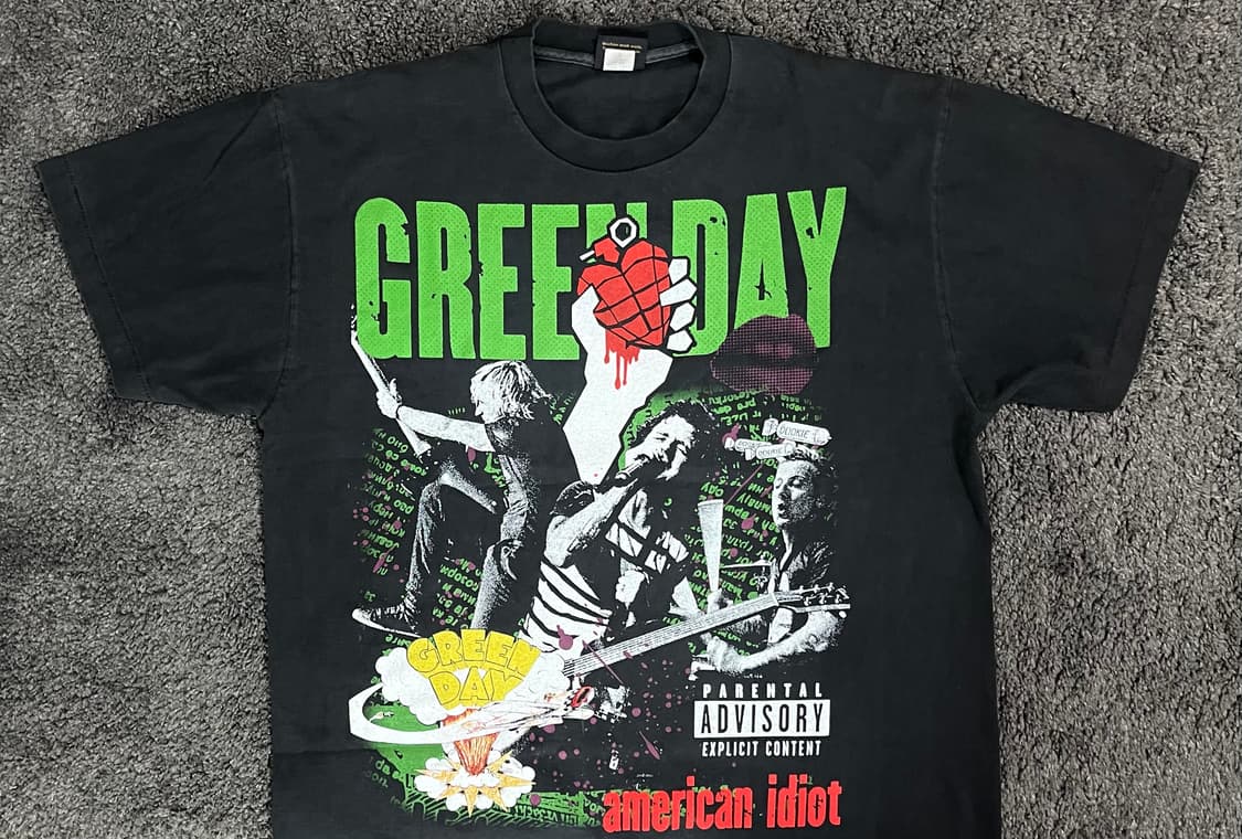 (rep) 빈티지 그린데이 밴드 페이딩 티셔츠 상품이미지3