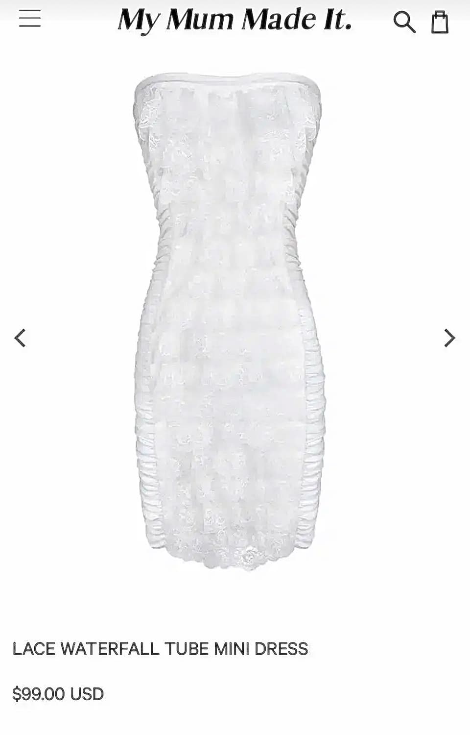 My mum made it Lace Waterfall Tube Dress 상품이미지1