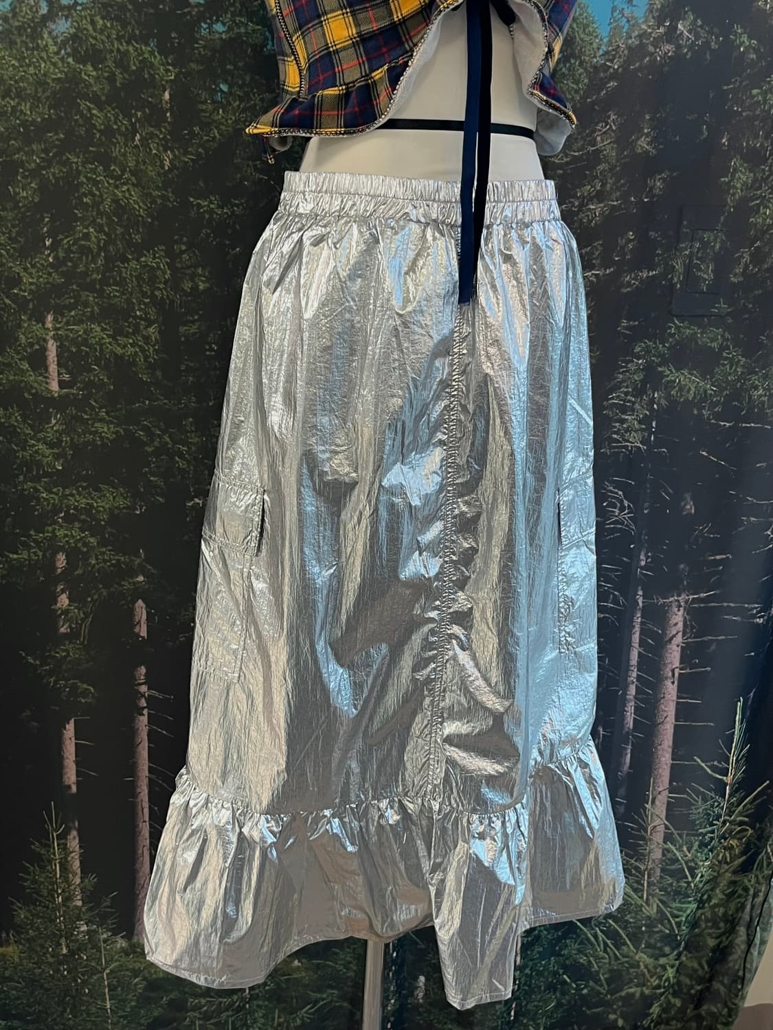 metallic silver skirt 상품이미지7