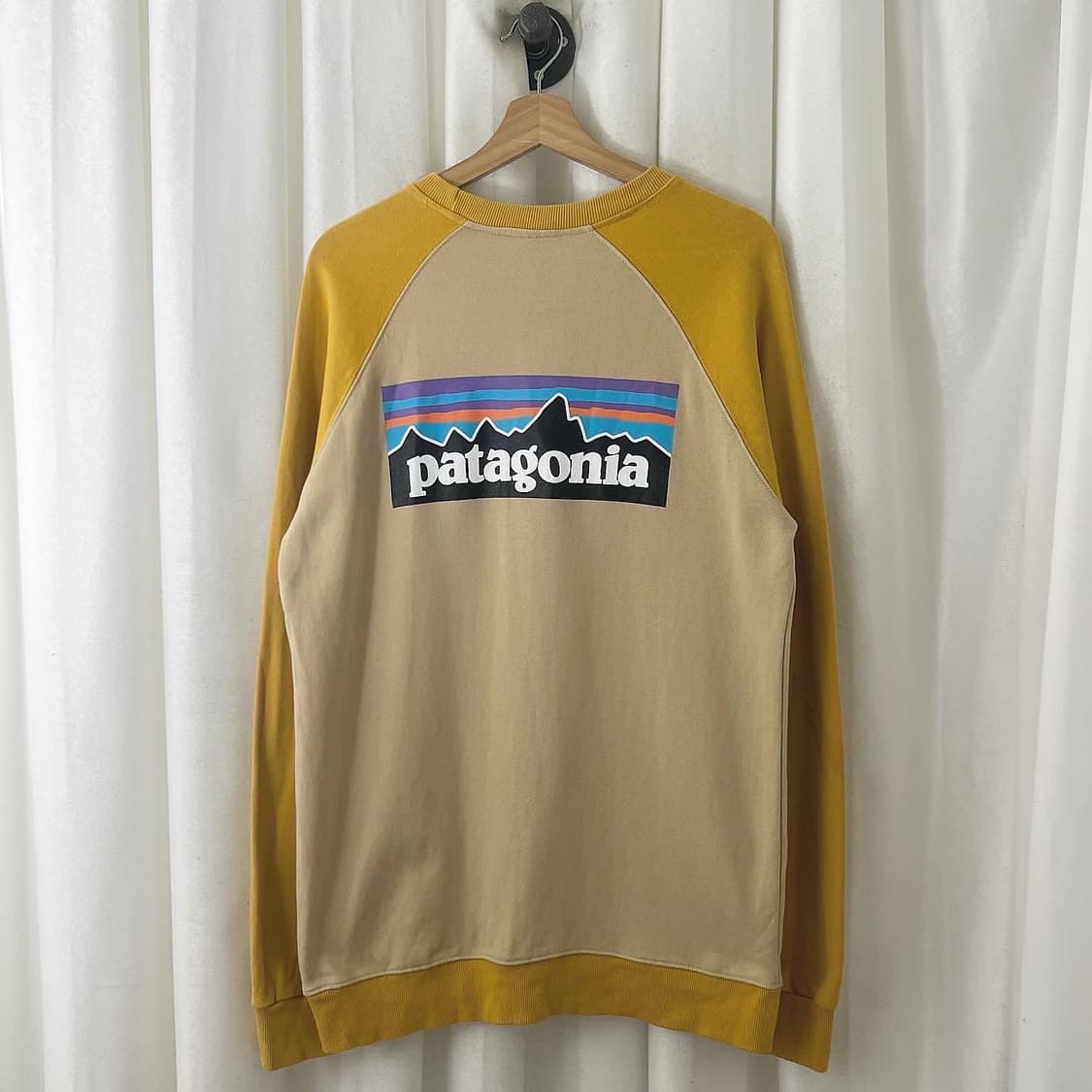 파타고니아 옐로우 백빅로고 라운드 맨투맨 상품이미지1