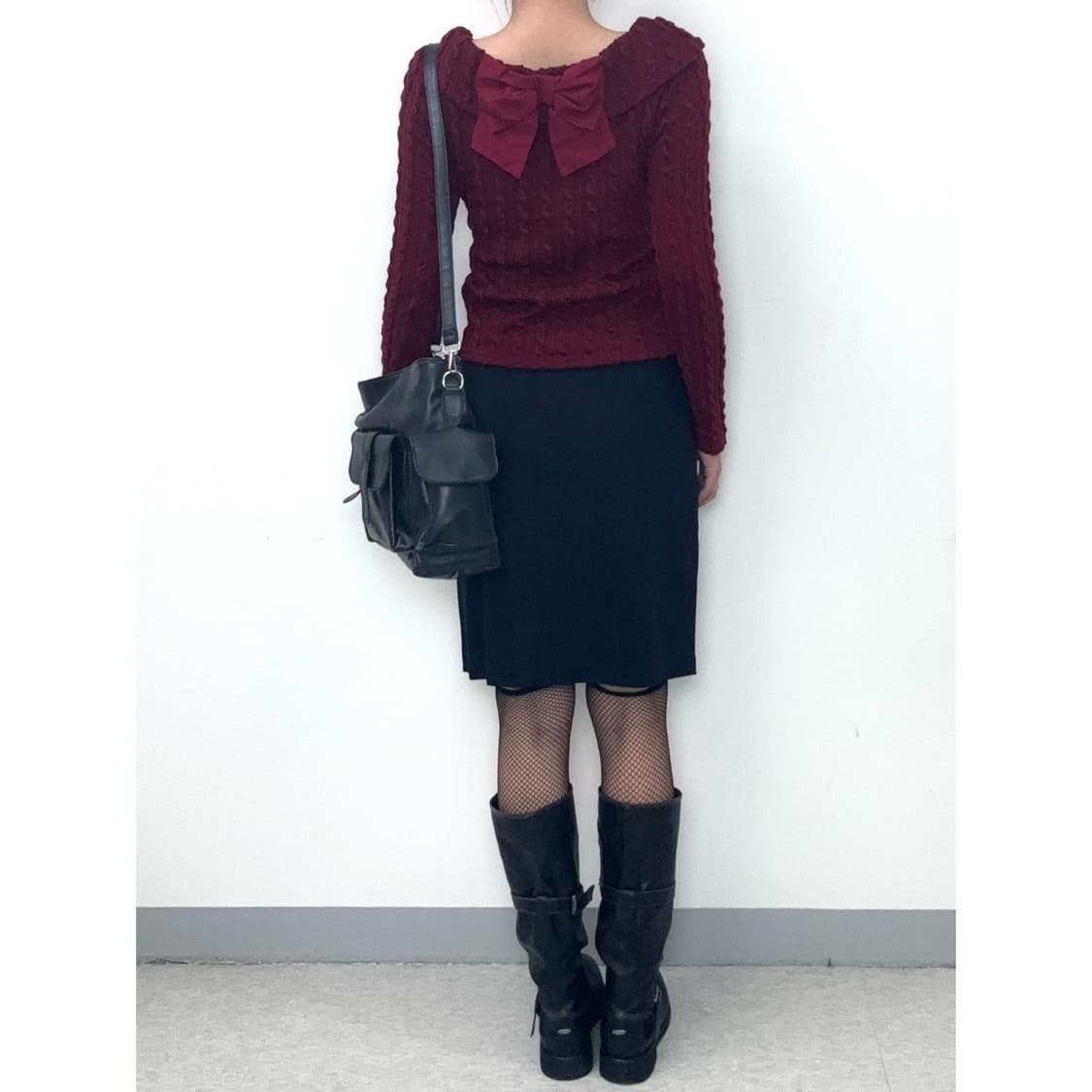 빈티지 버건디 오프숄더 상품이미지5