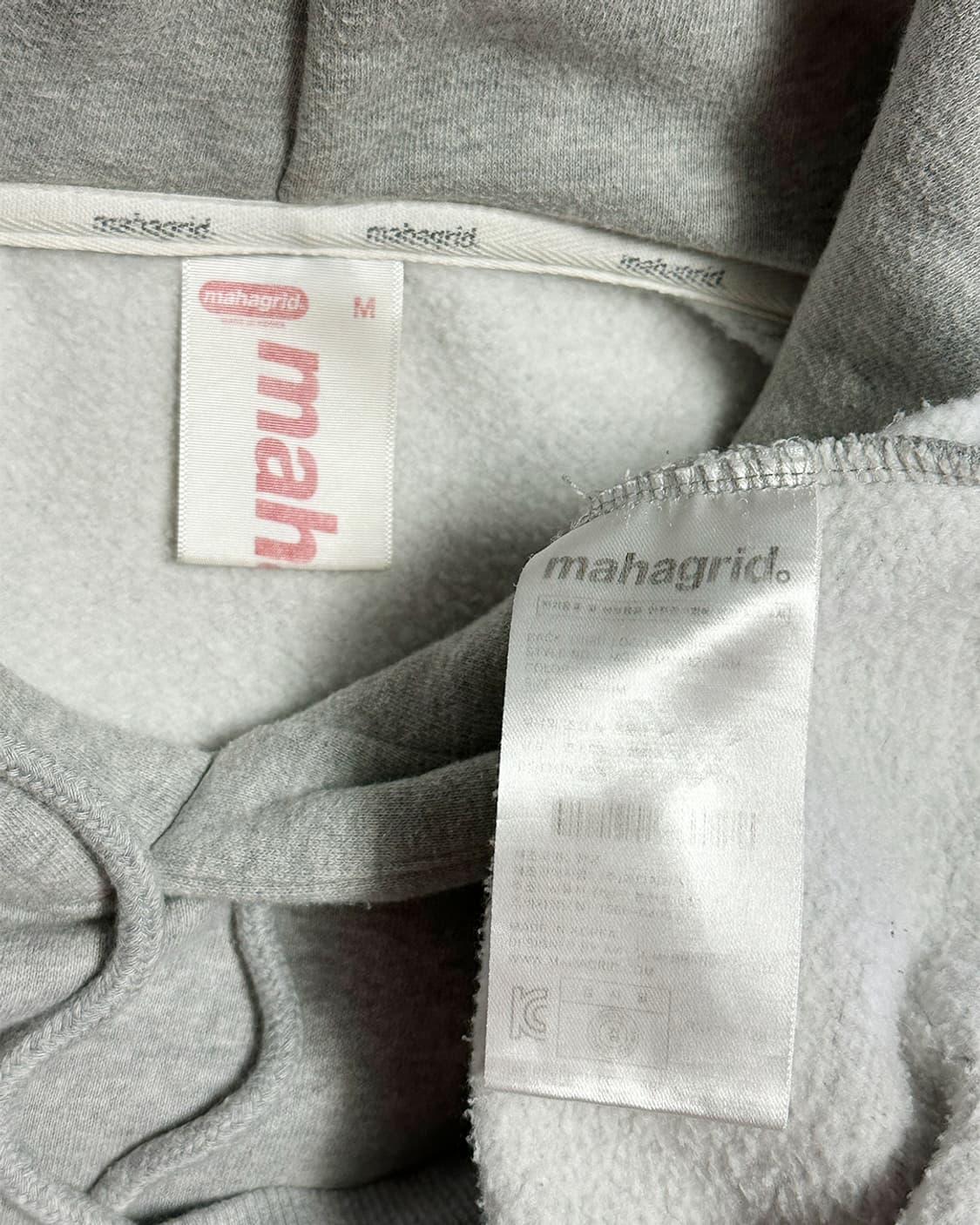 마하그리드 기모 후드티 그레이 상품이미지4