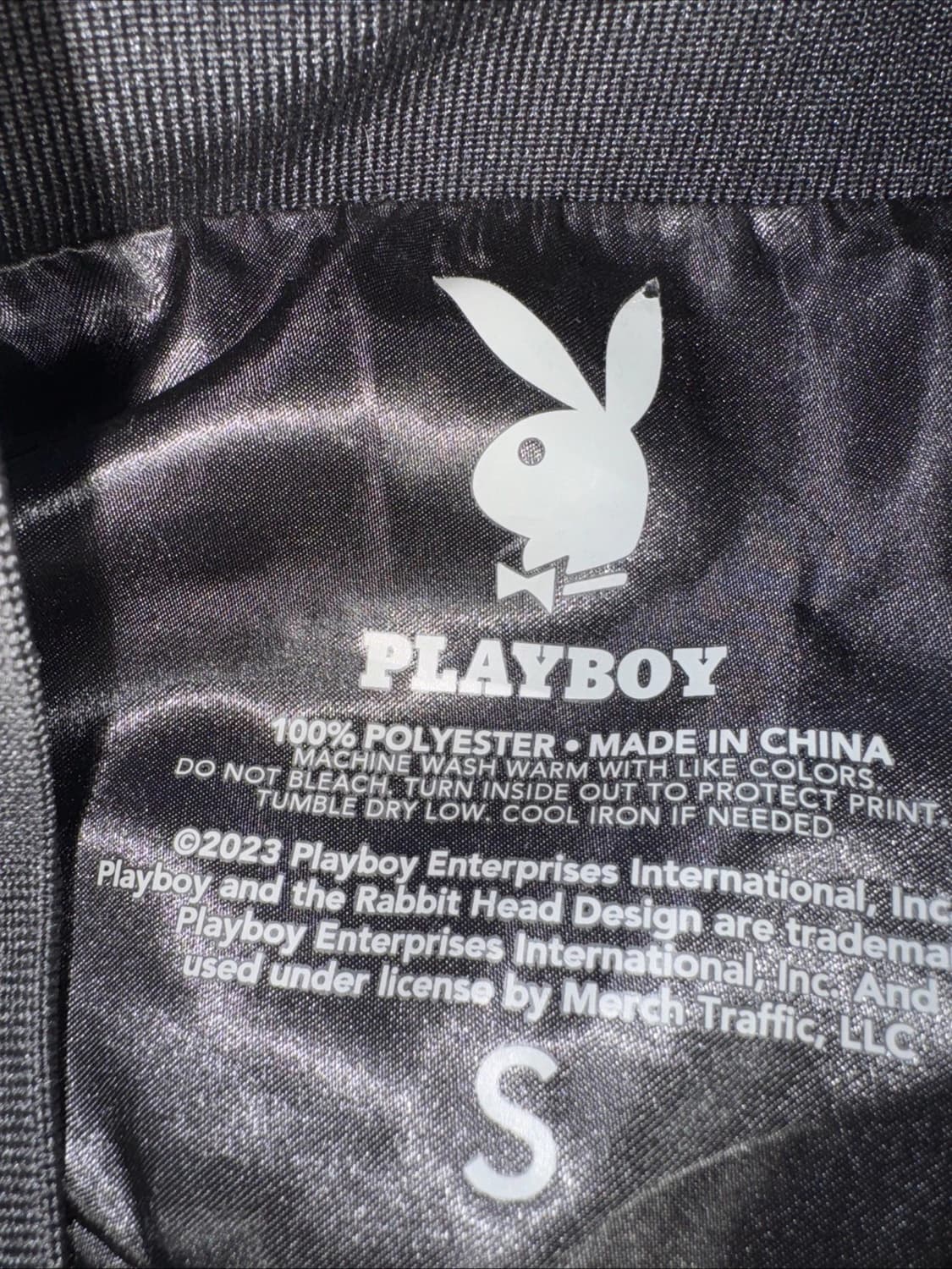 플레이보이 새틴 바시티 자켓 블랙 상품이미지6