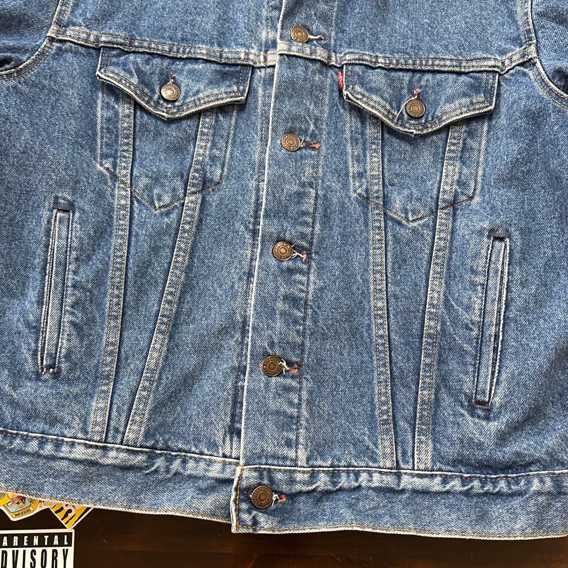 90s USA 리바이스 70506-0217 데님 트러커 자켓 40 상품이미지4