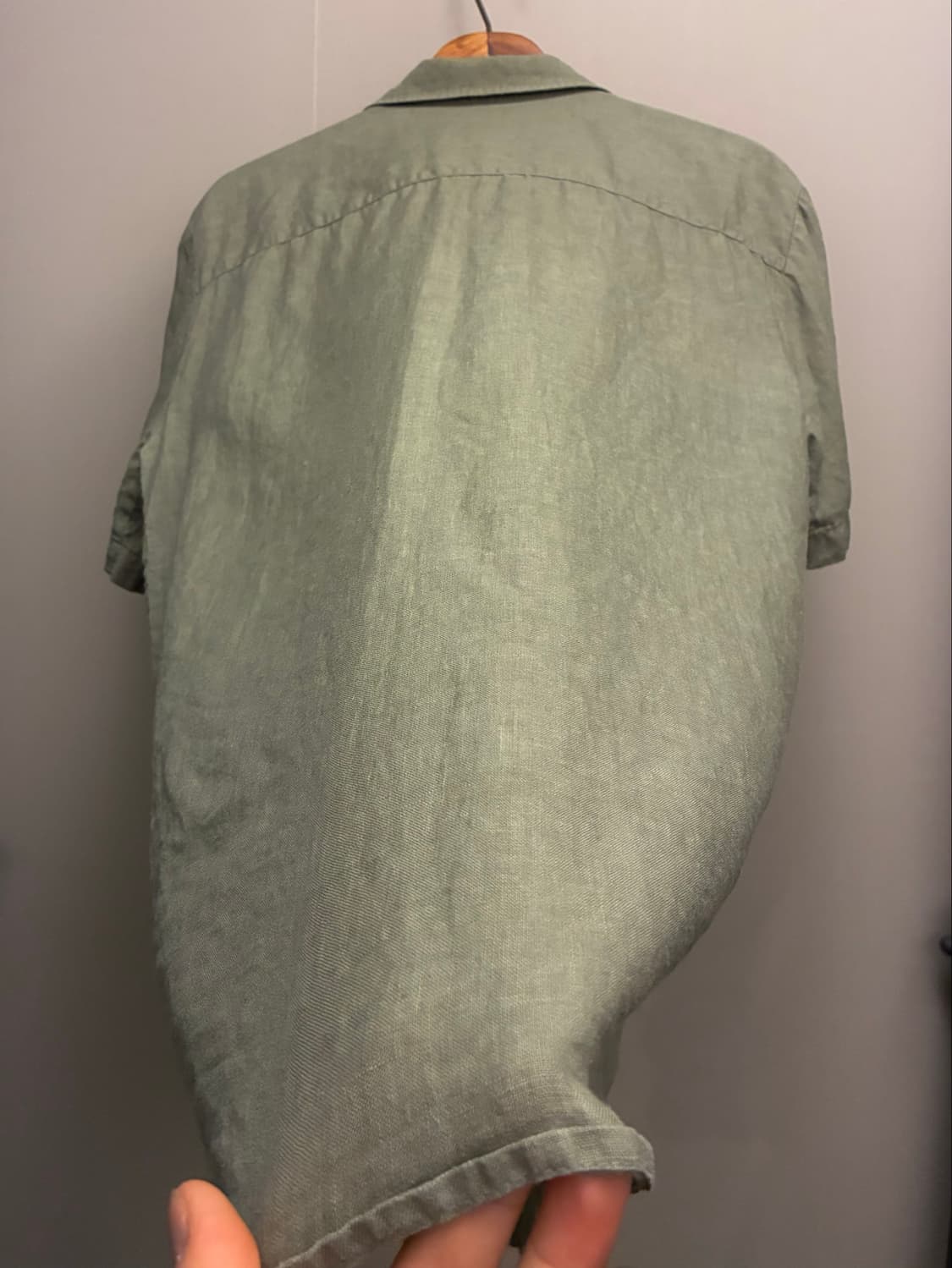 (L~XL)APC 아페쎄 리넨 포켓 릴렉스 반팔셔츠 올리브 상품이미지9