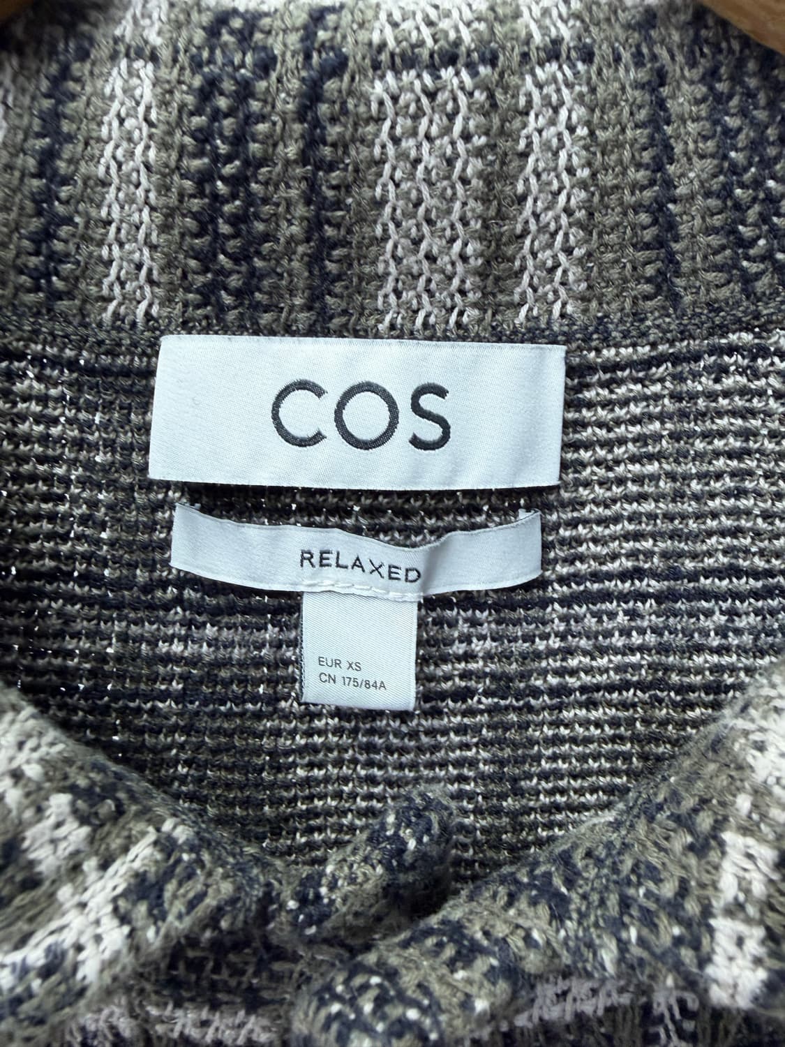 정품) COS 코스 남성 체크 니트 셔츠 XS 상품이미지5