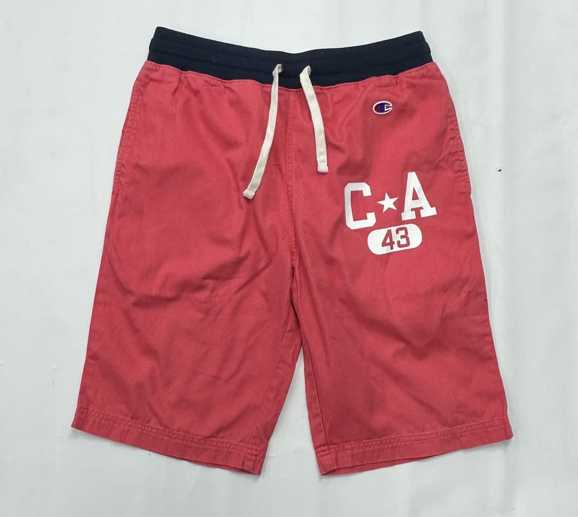 챔피온 자몽 Y2K 스트릿  프린팅 5부 배색 힙합 일자핏 반바지 상품이미지2