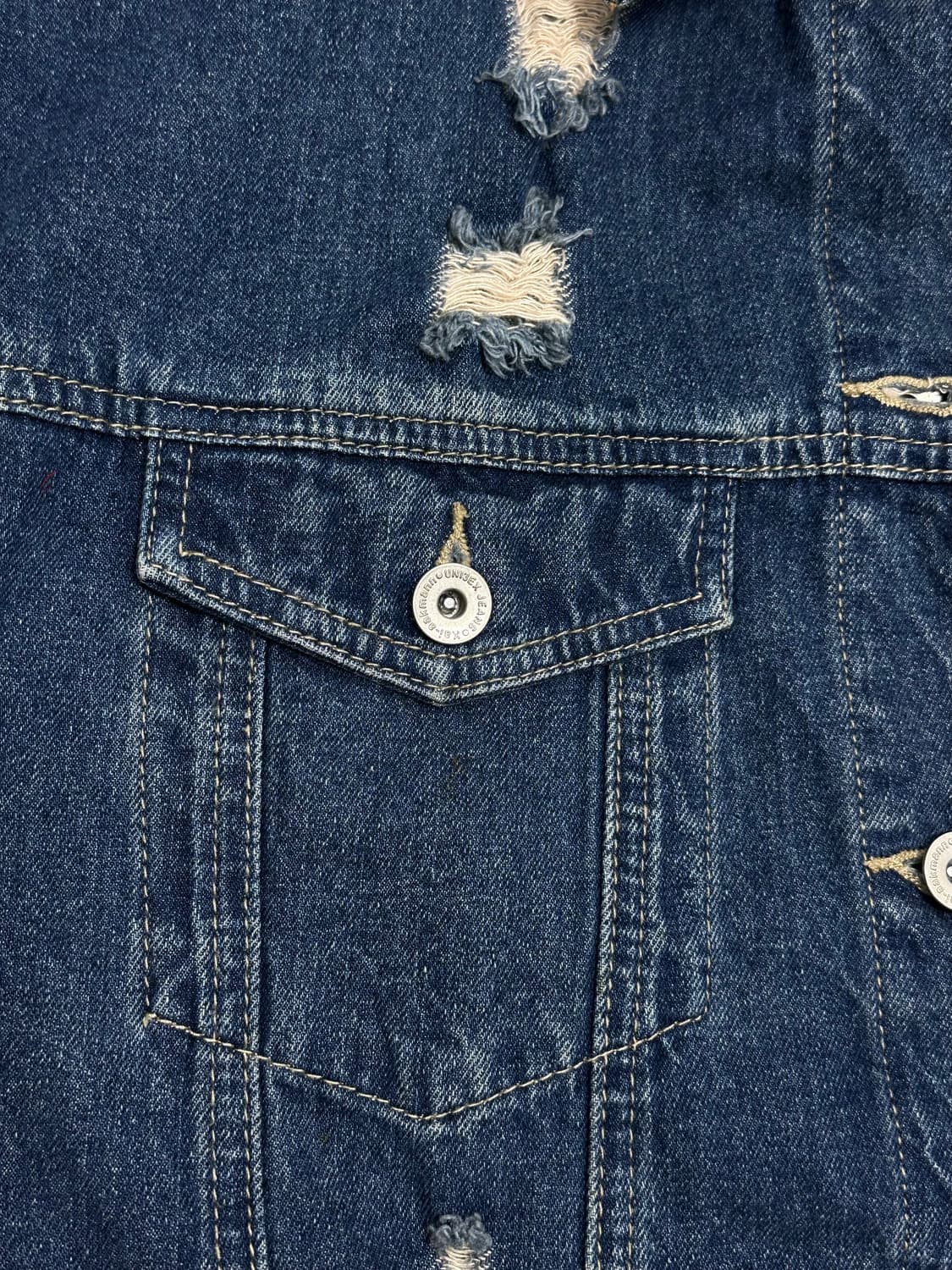 카이아크만 페인팅 데미지 데님 트러커 청자켓 상품이미지8