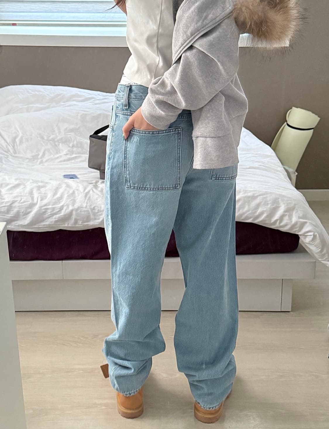 유니클로 스트레이트진 연청 30 상품이미지2