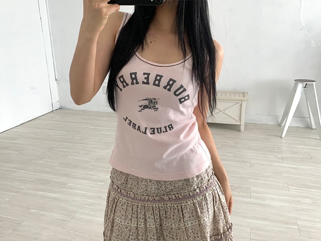 Burberry Baby Pink Brown Trim Sleeveless 상품이미지8