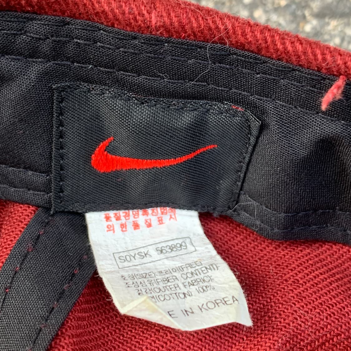 90s 나이키 버건디 볼캡 올드스쿨 스우시 모자 os 상품이미지4