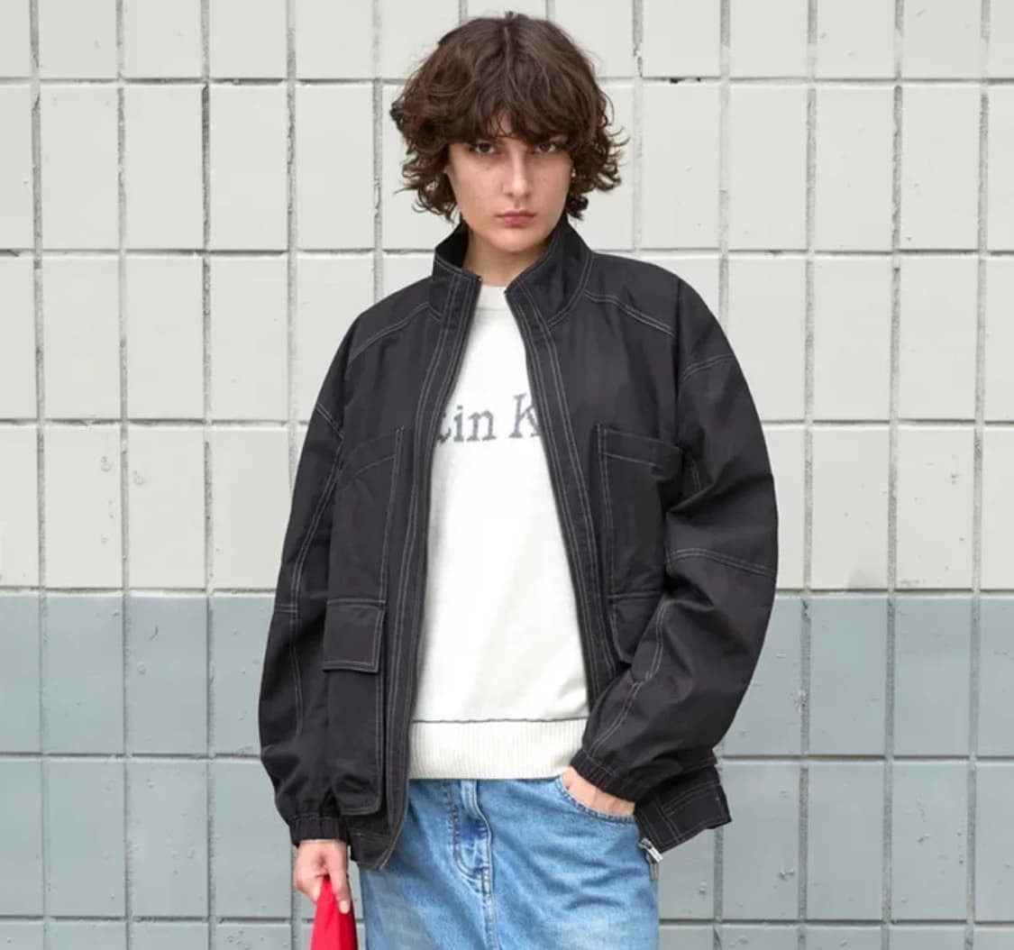 [os] 마뗑킴 여성 봄버 자켓 블랙 새상품 상품이미지3