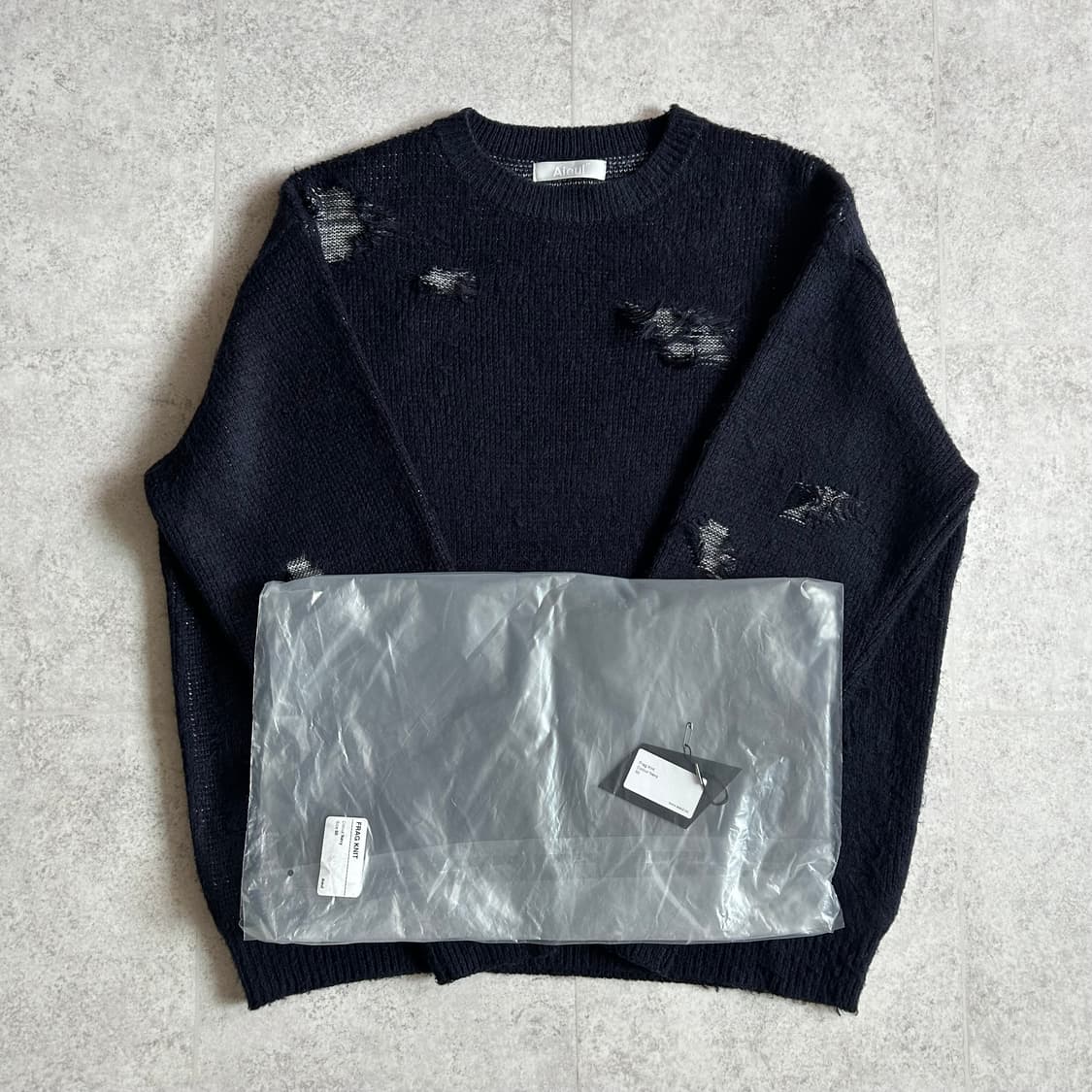 [50] 아이엘 Aieul Frag Knit_navy 상품이미지2