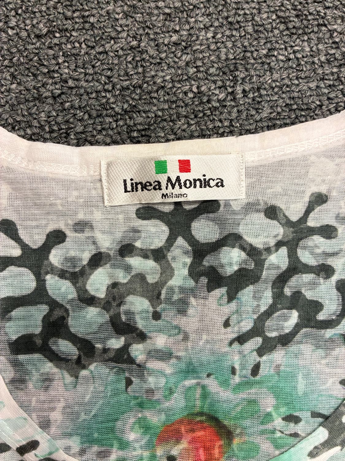 OS)Linea Monica 빈티지 비즈 프린팅 시스루 반팔 상품이미지4