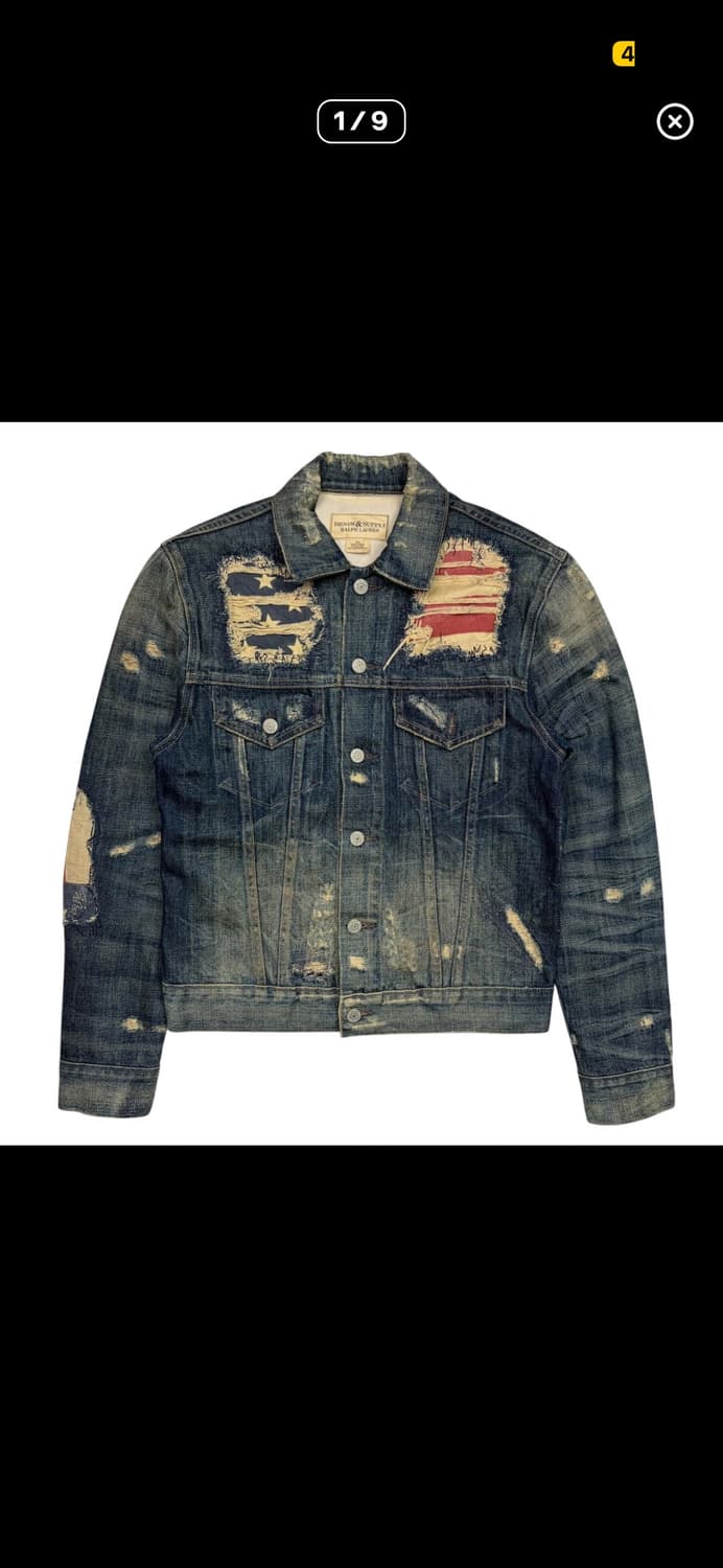 데님앤서플라이 성조기 데님 자켓 S 착샷있음 상품이미지1