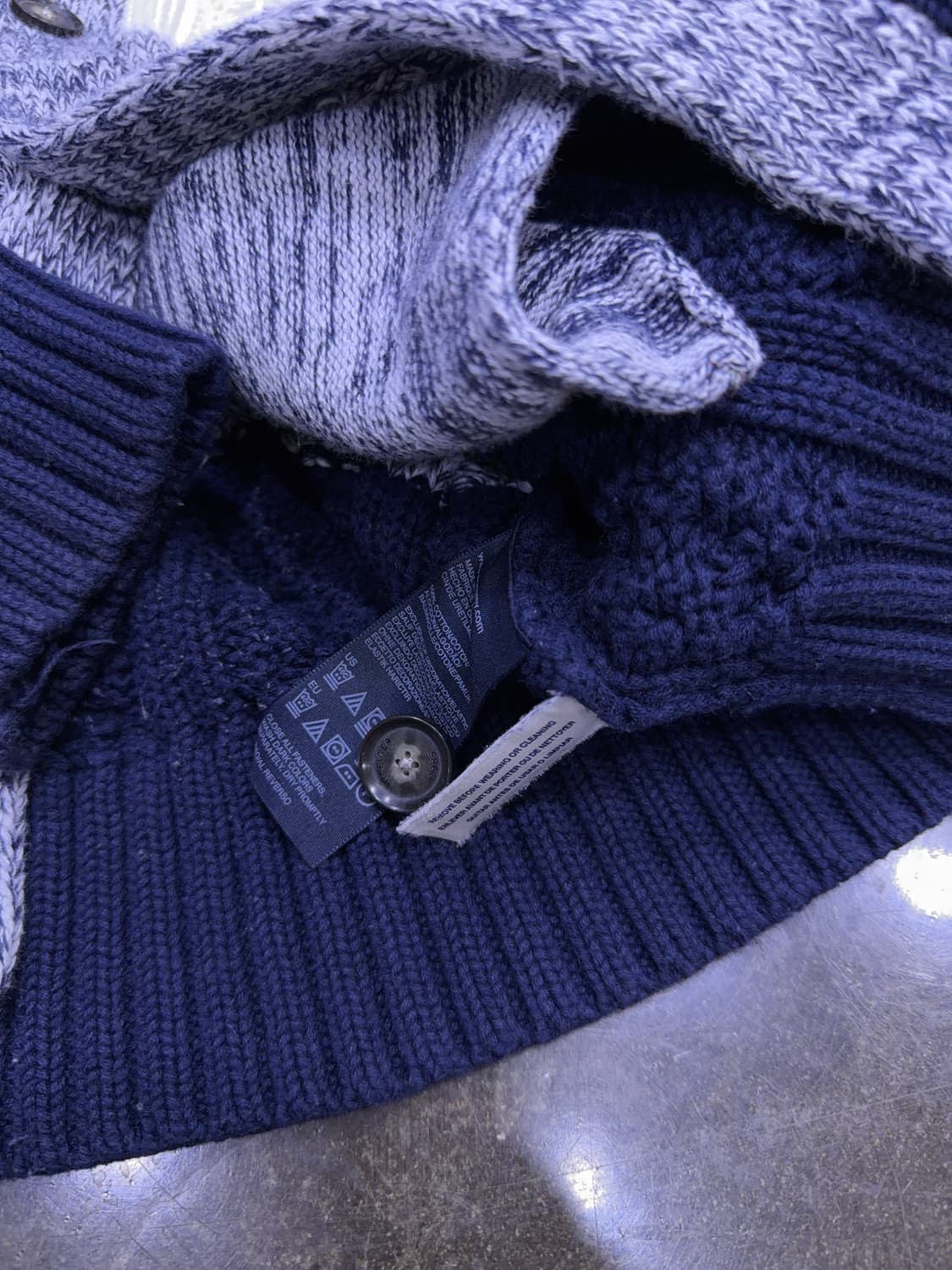 타미힐피거 케이블 배색 숄카라 넥 가디건 스웨터 S 상품이미지8