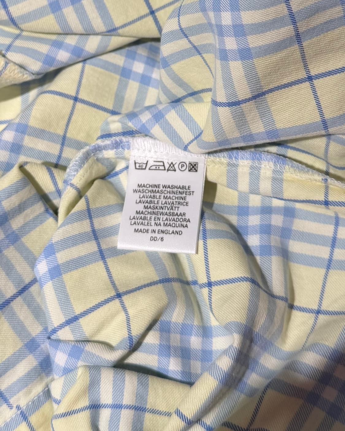 버버리 옐로우 블루 체크 셔츠 상품이미지8