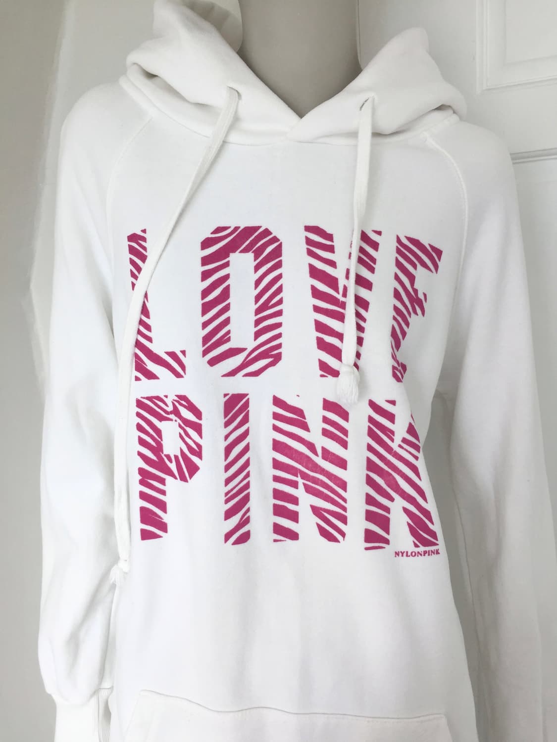 PINK Zebra Lettering Long Hoodie  상품이미지2