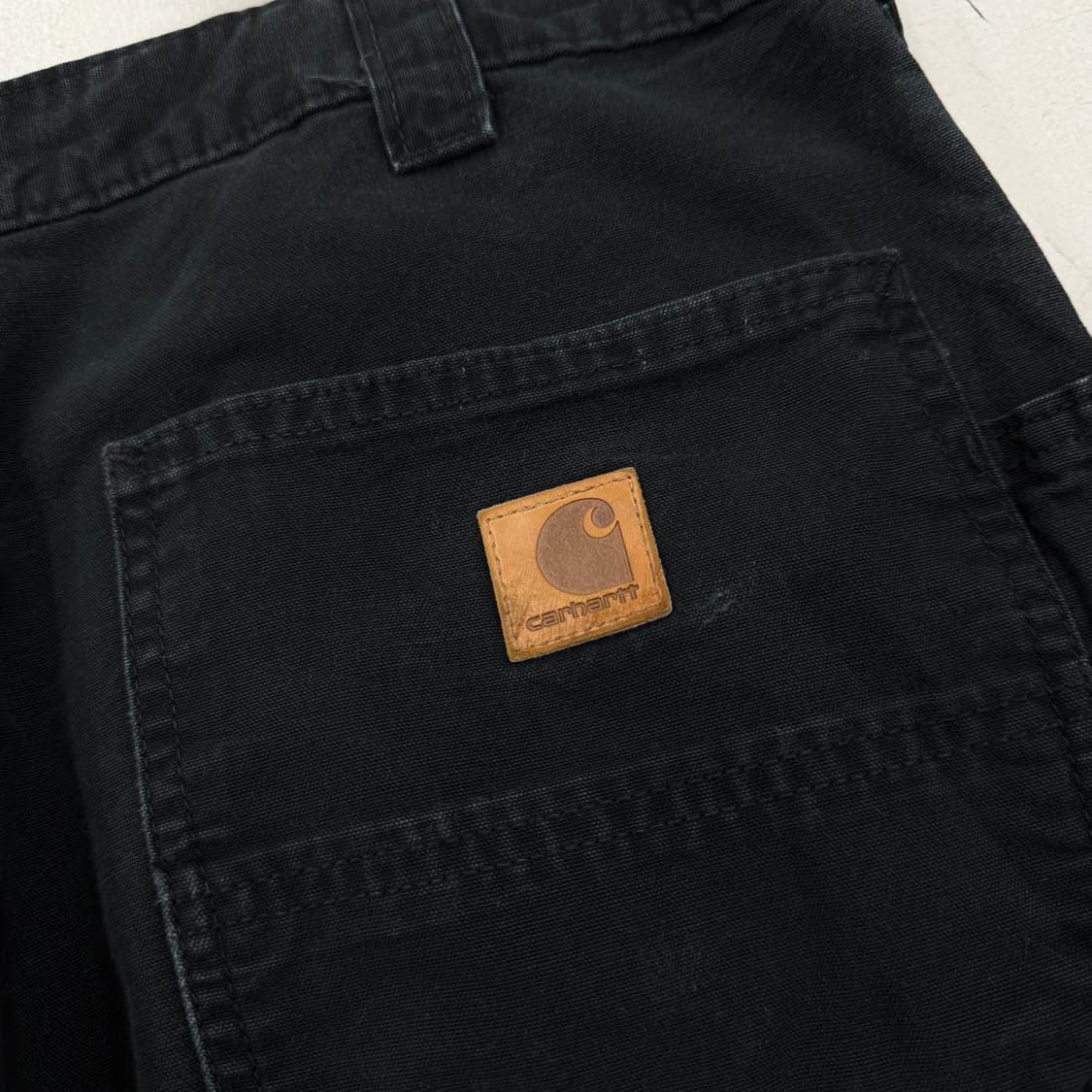 칼하트 OG 가죽패치 카펜터 와이드 워크팬츠 블랙 상품이미지7