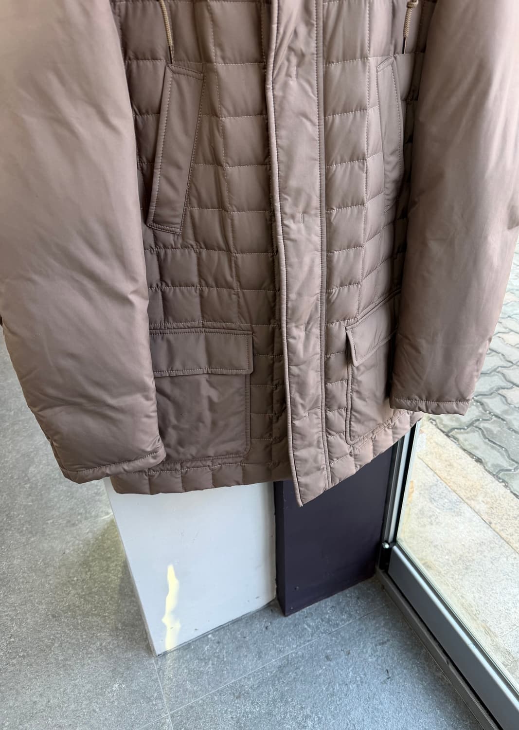 100~105/ 알레그리 구스다운 퀄티드 후드 패딩점퍼 상품이미지4