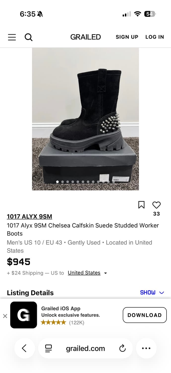 (41, 270) 알릭스 스웨이드 스터디드 워크부츠 상품이미지4