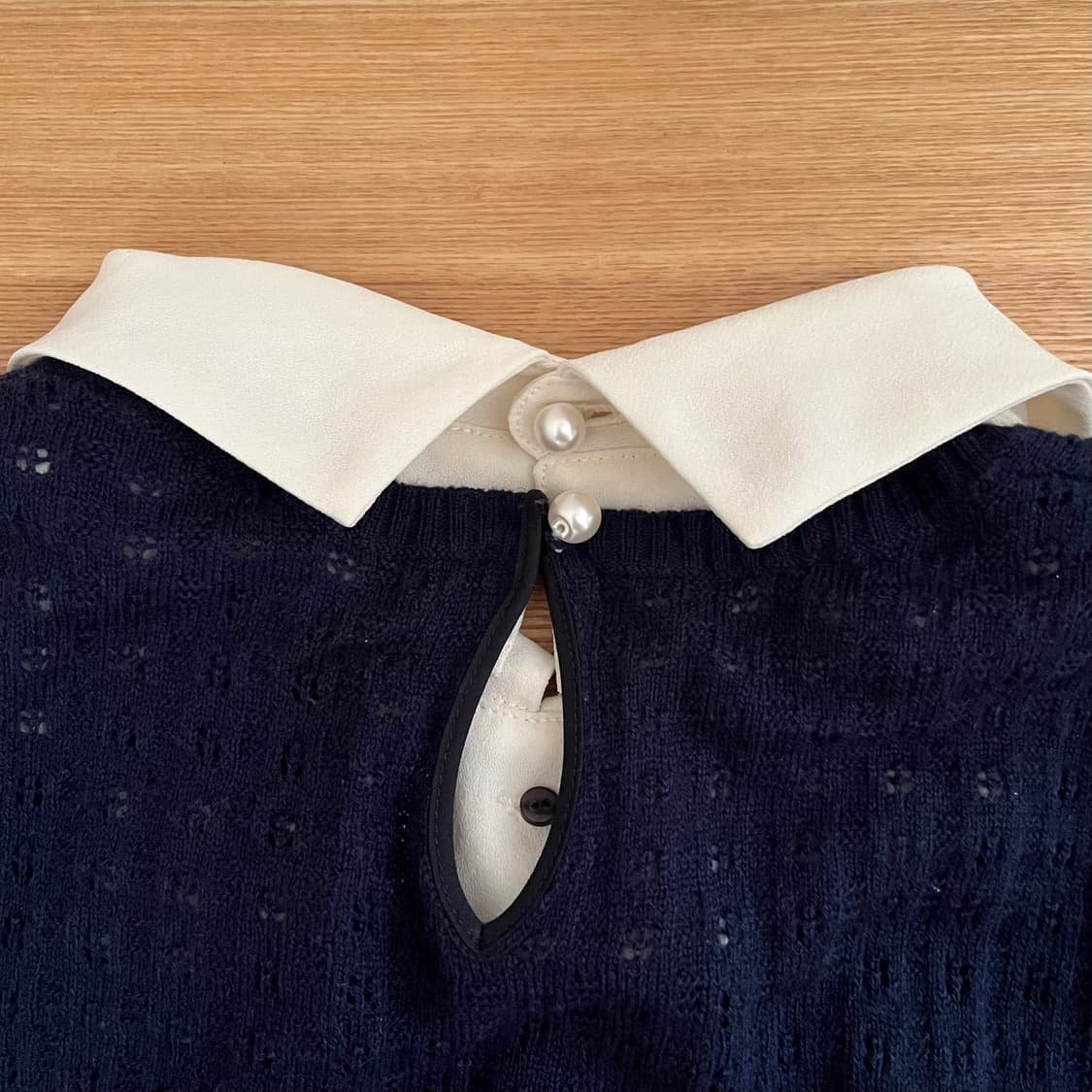 MUVEIL 뮤베르 뮤베일 은방울꽃 반팔 니트 블라우스 상품이미지4