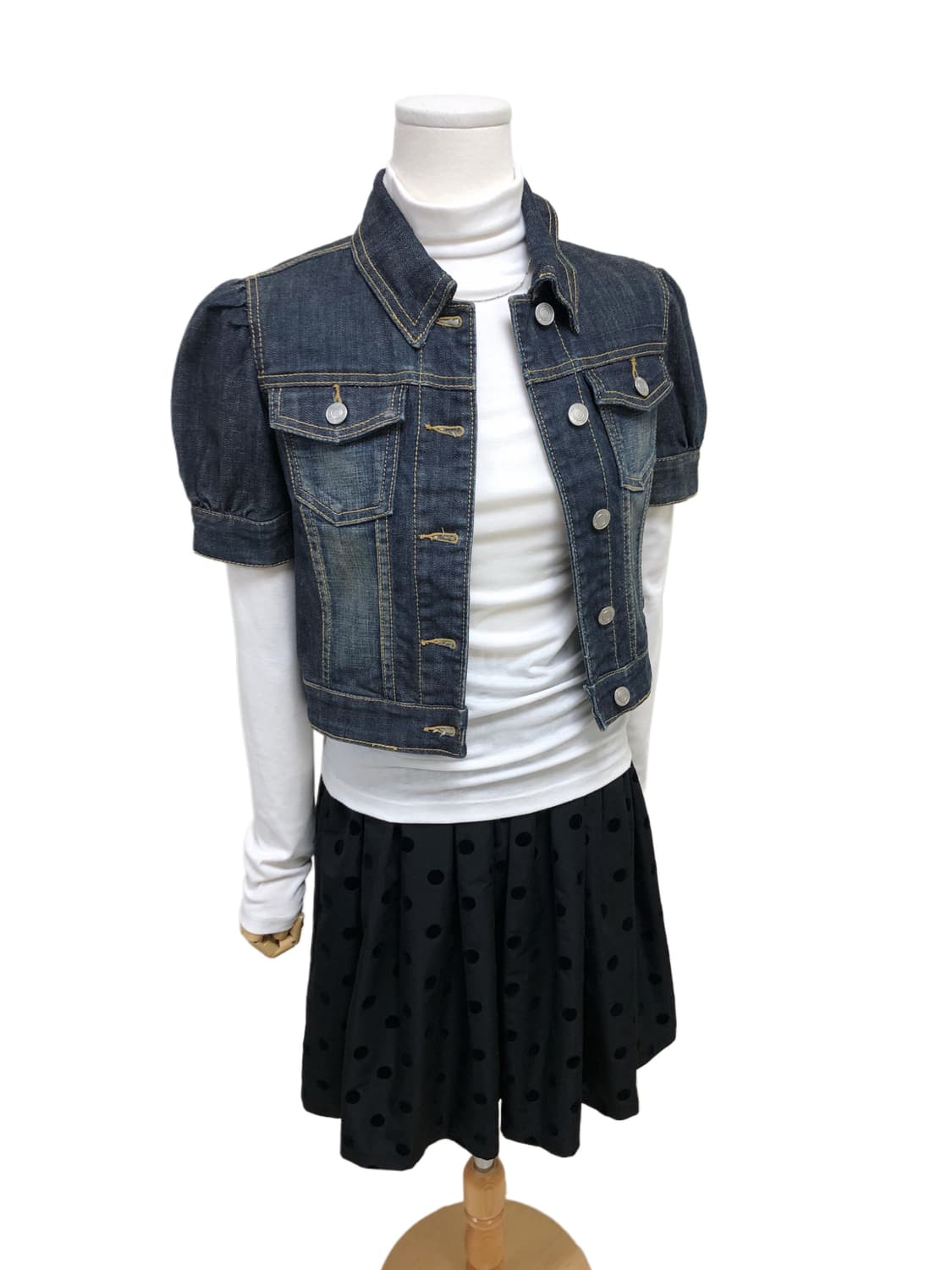 빈티지 반팔 청자켓 상품이미지5