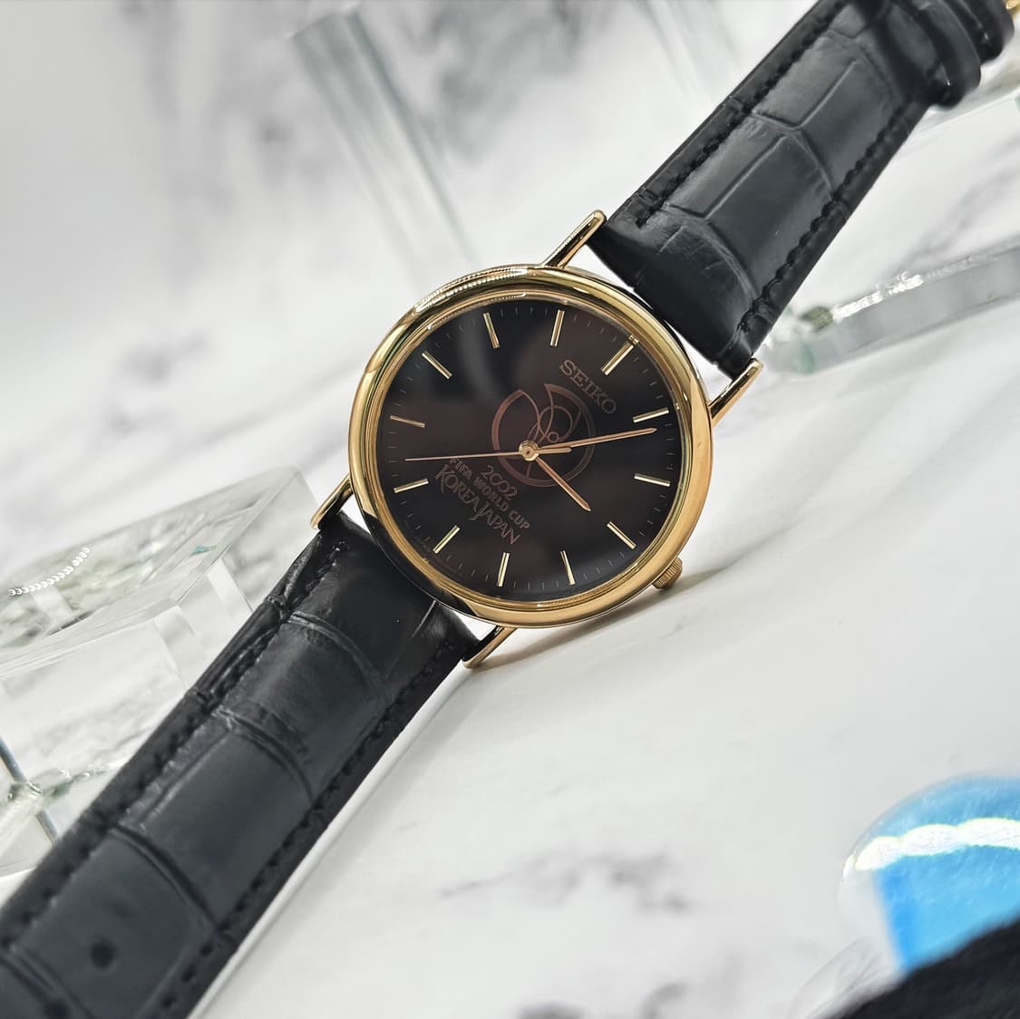 90s00s 빈티지 세이코 2002 월드컵 메모리얼 골드 워치 상품이미지3