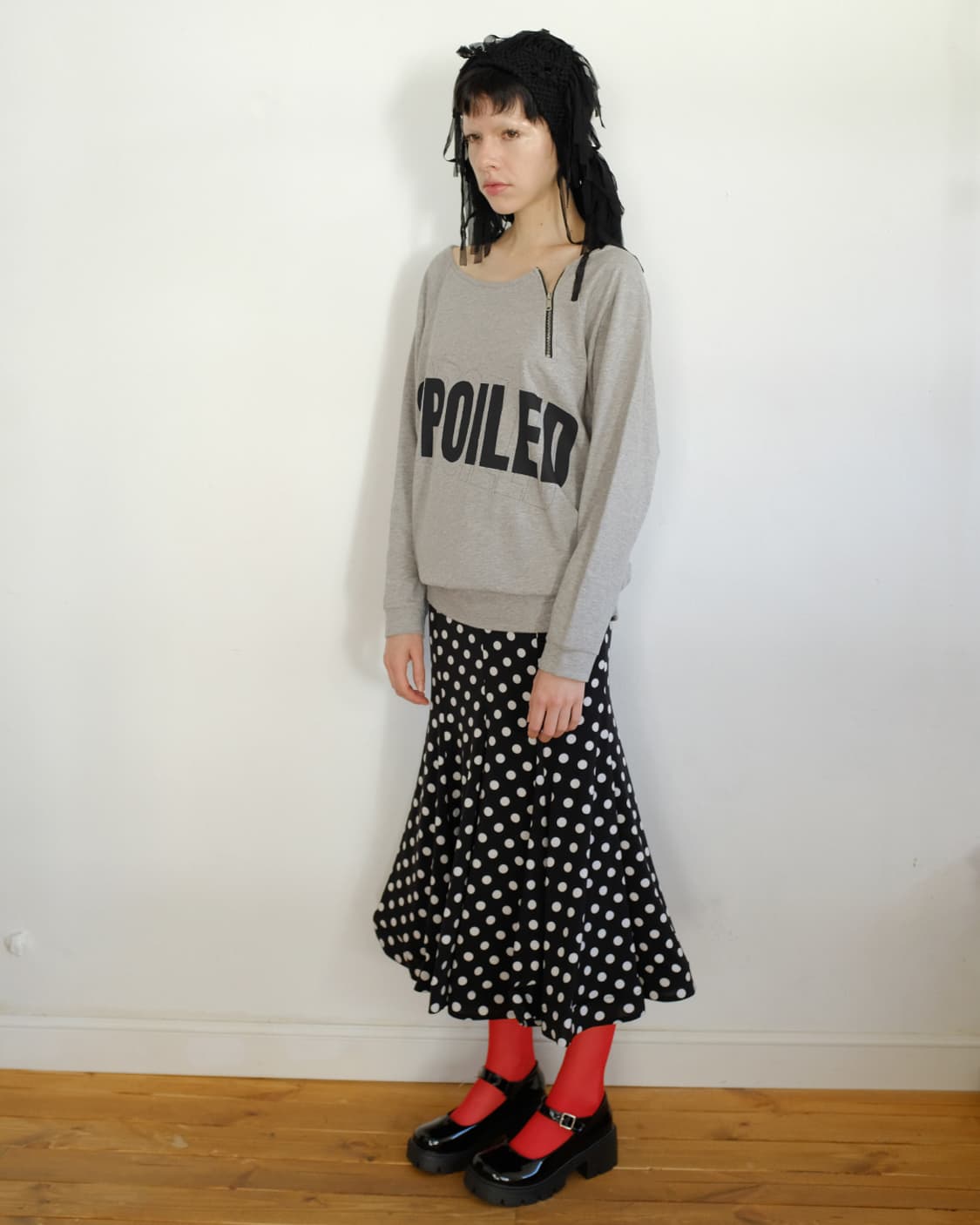 Justhaus ZIPPER BOAT NECK SWEAT 상품이미지2