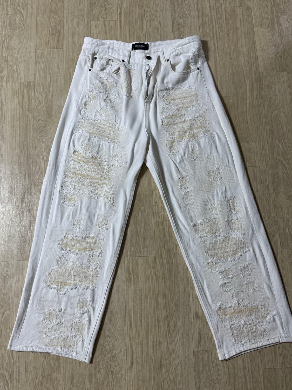 페이탈리즘 디스트로이드 화이트 팬츠 상품이미지1